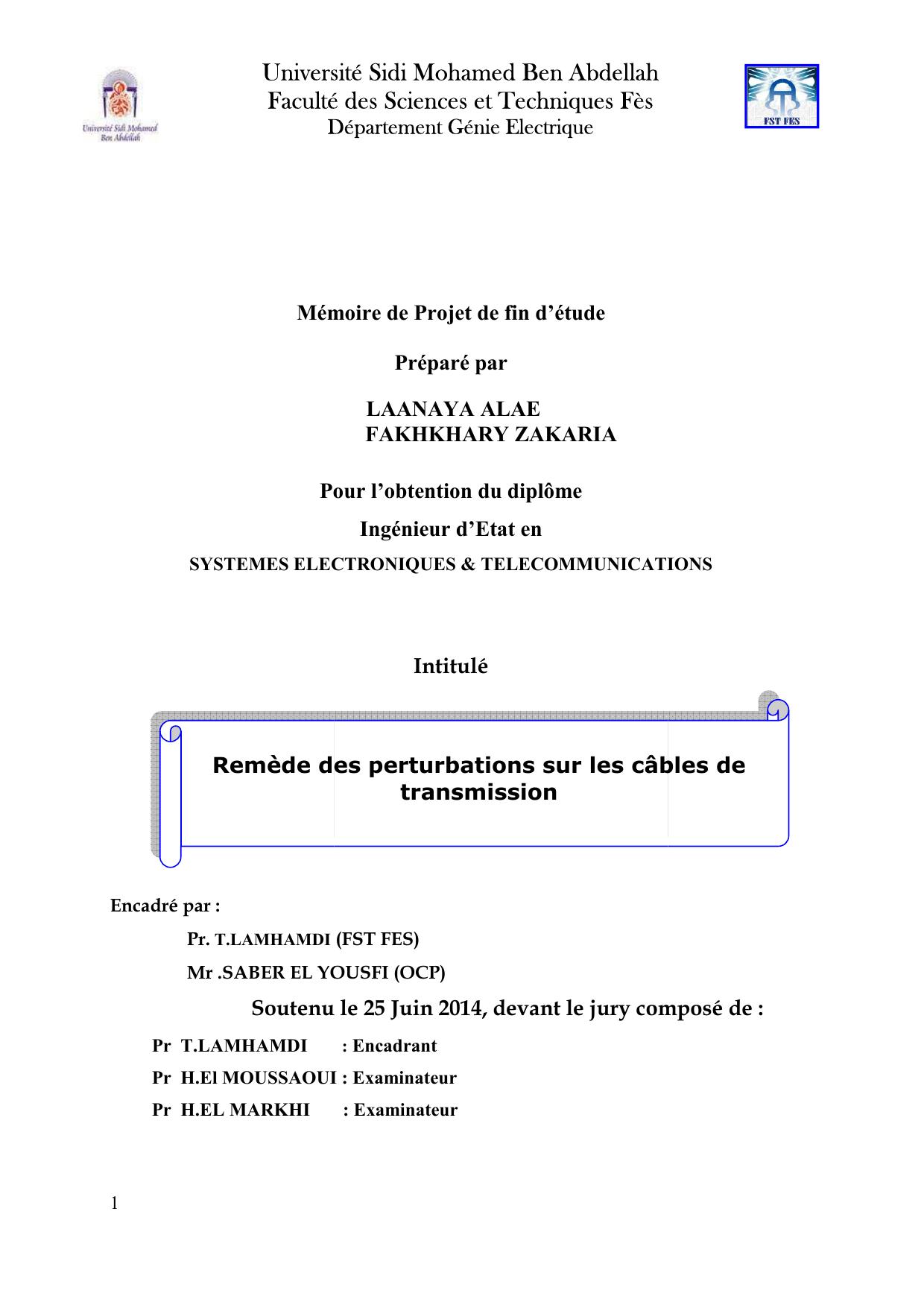 Remède des perturbations sur les câbles de transmission