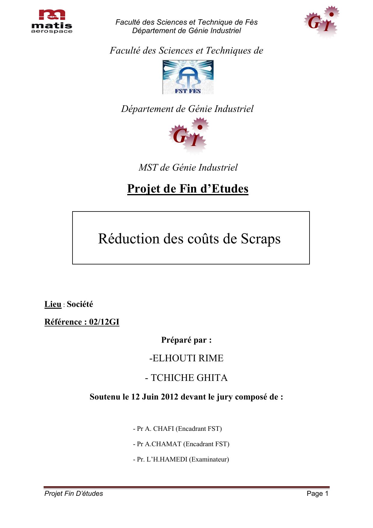 Réduction des coûts de Scraps