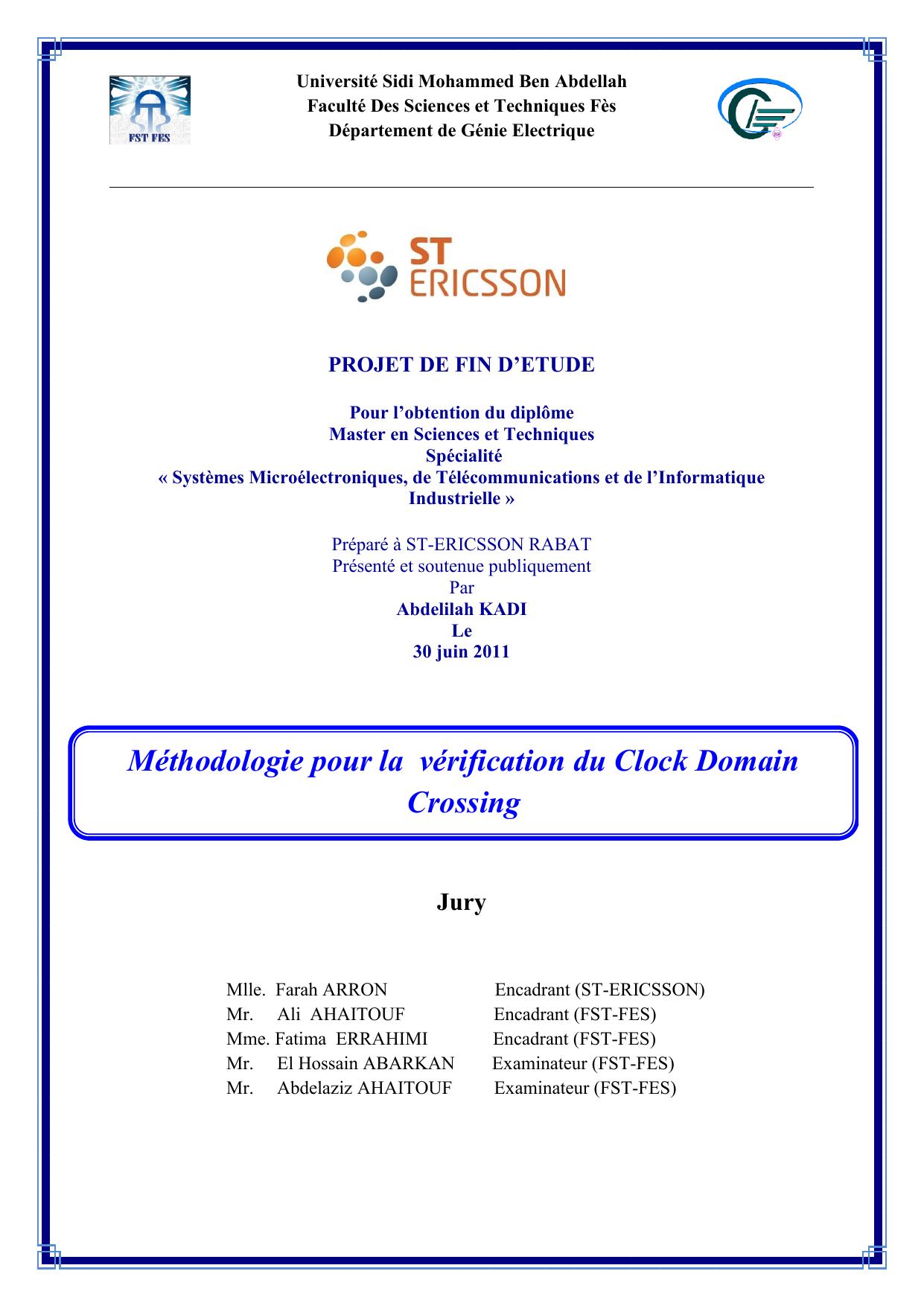 Méthodologie pour la vérification du Clock Domain Crossing