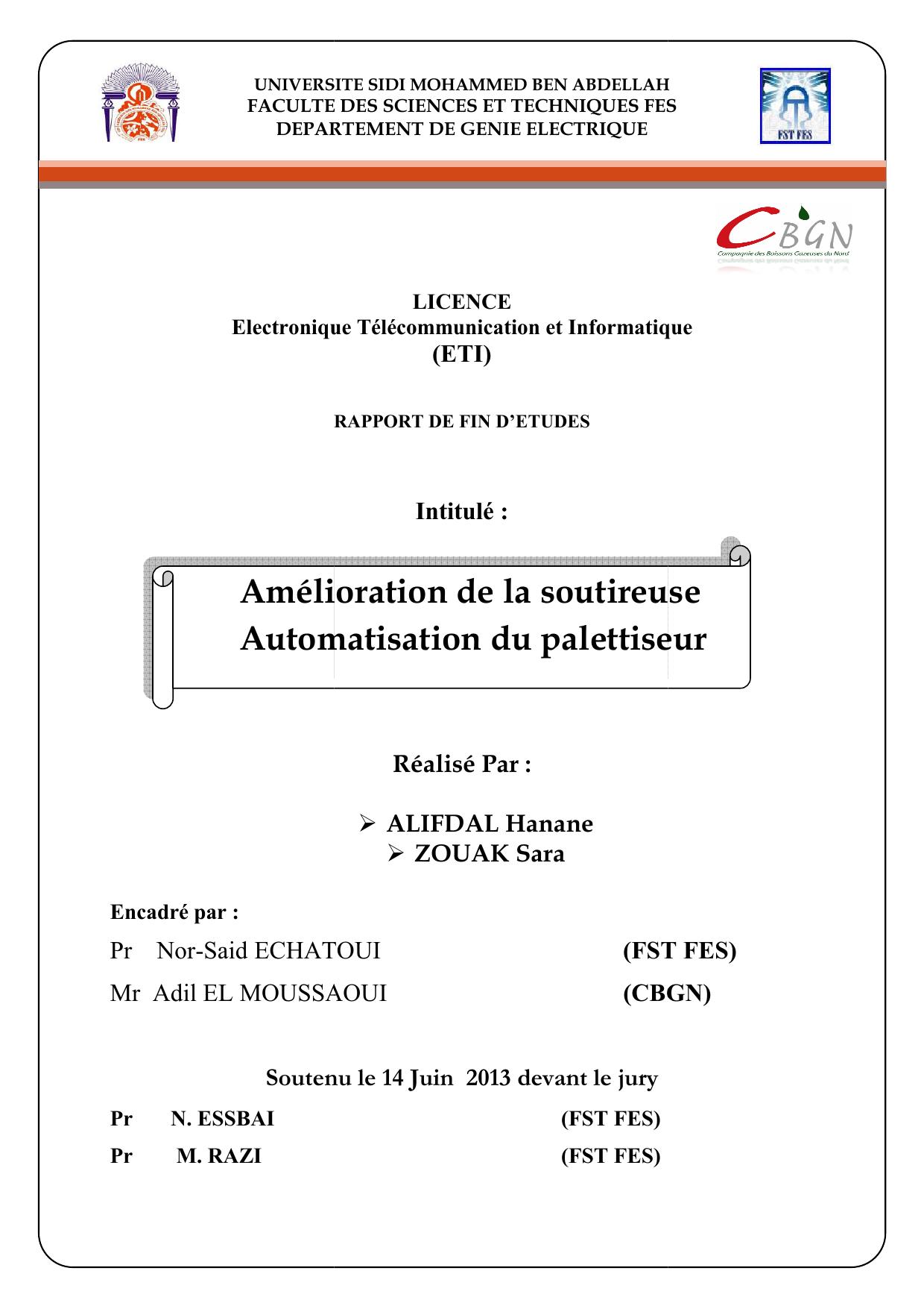 Amélioration de la soutireuse Automatisation du palettiseur