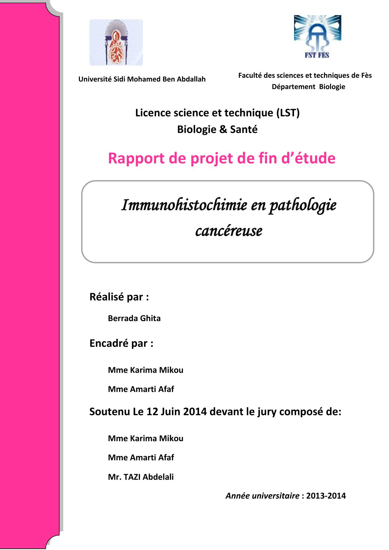 Immunohistochimie en pathologie cancéreuse