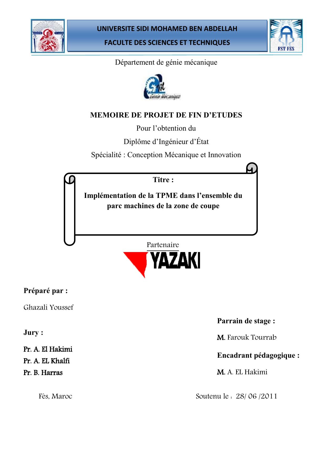 Implémentation de la TPME dans l’ensemble du parc machines de la zone de coupe