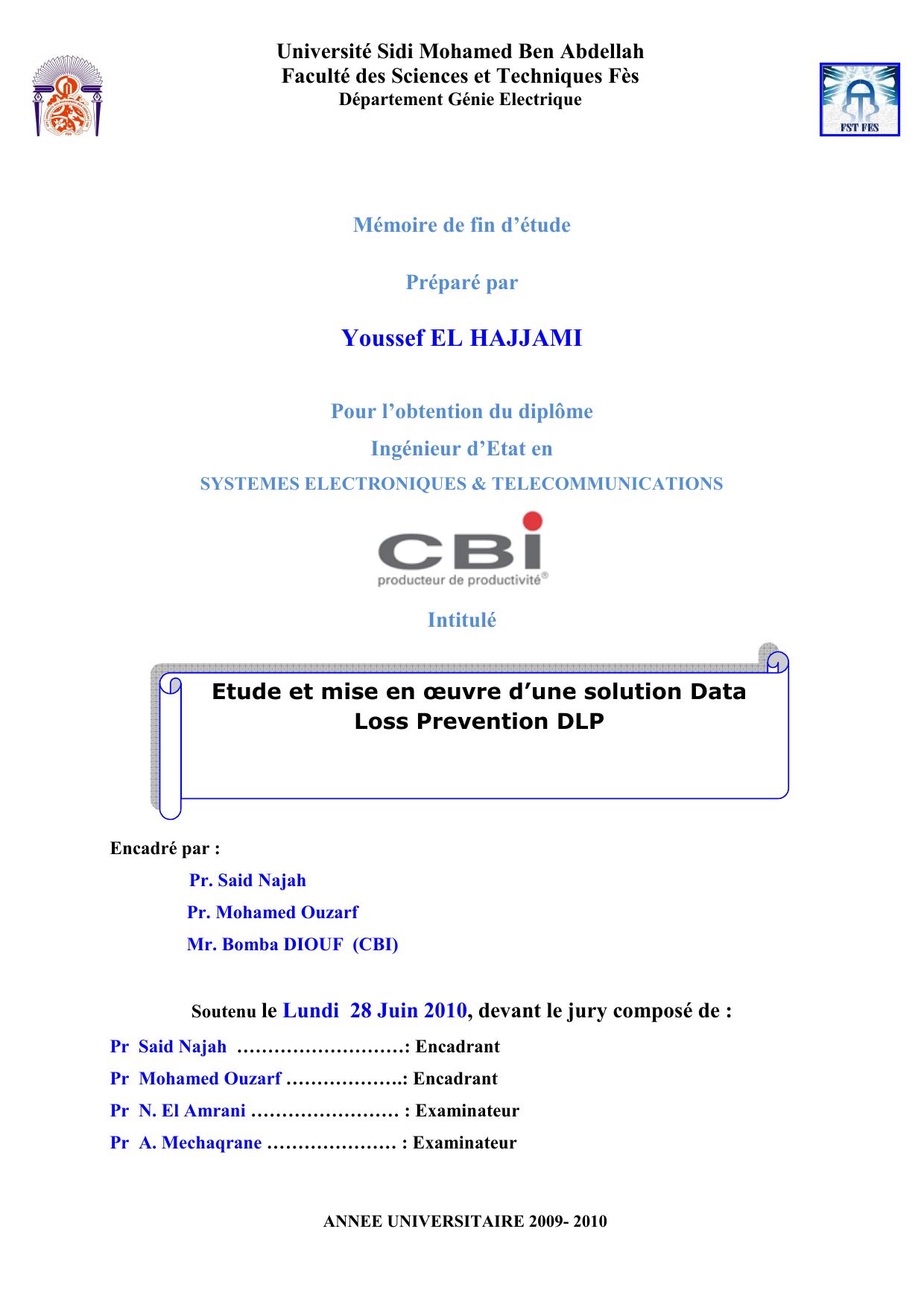 Etude et mise en oeuvre d’une solution Data Loss Prevention DLP