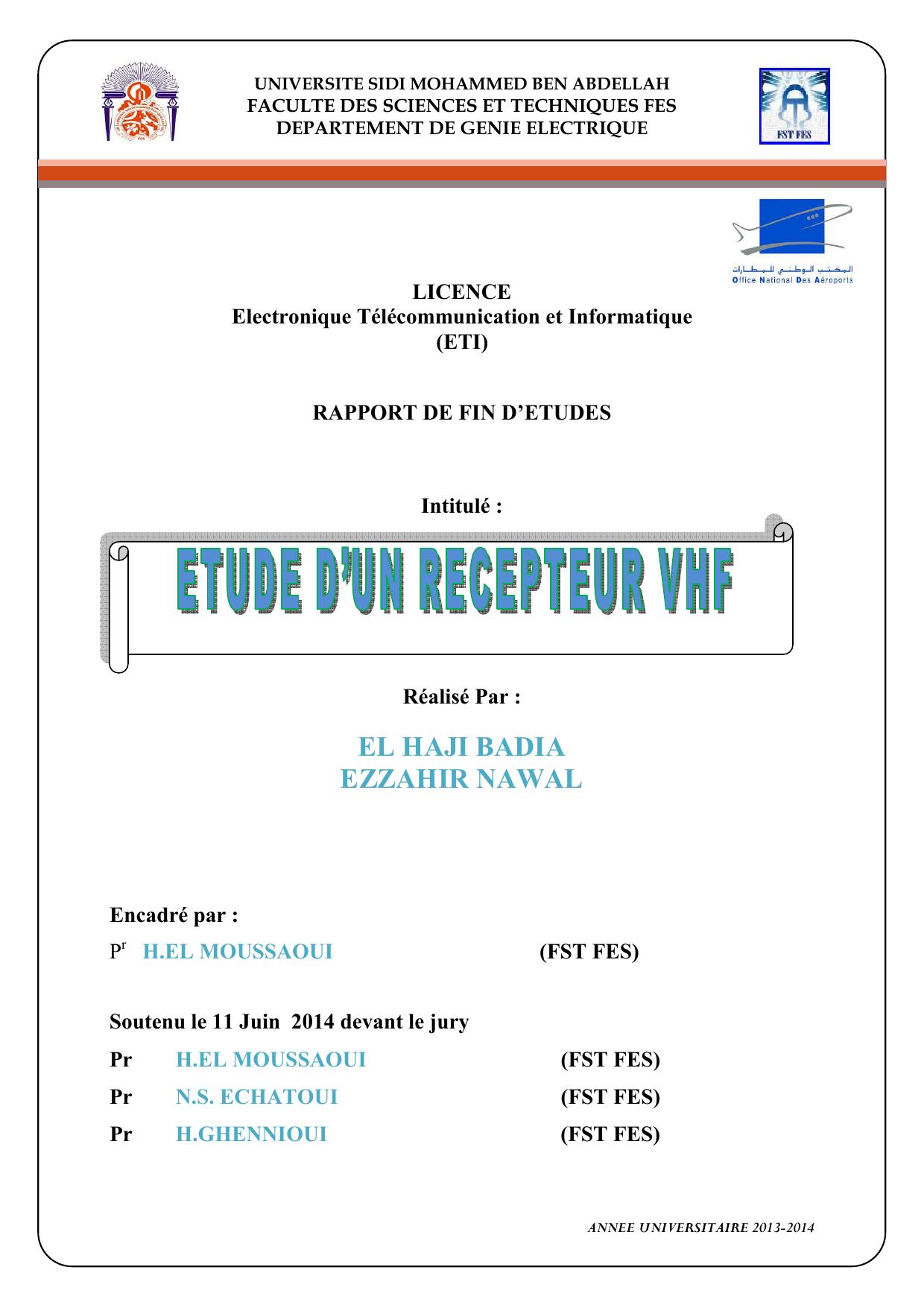 Etude d'un récepteur VHF