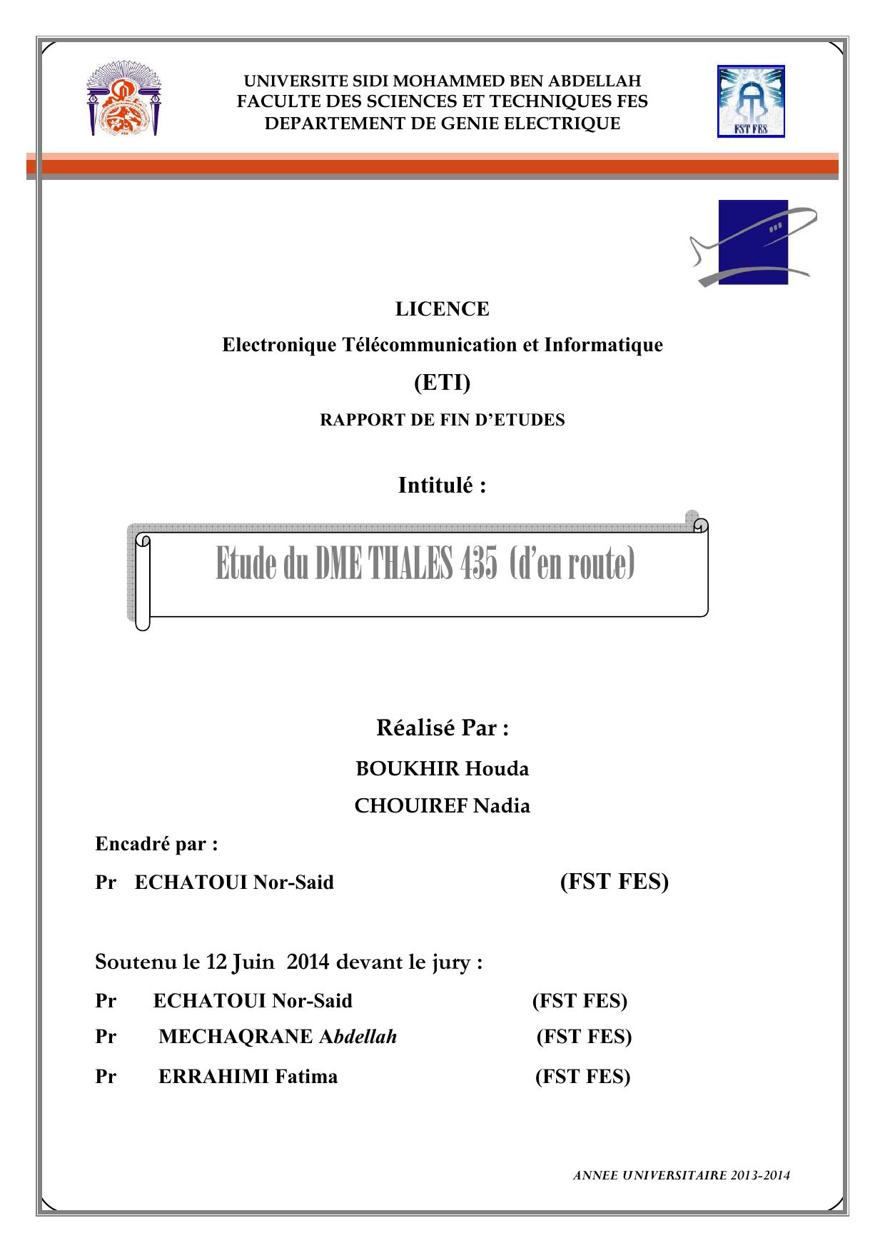 Etude du DME THALES 435 (d’en route)