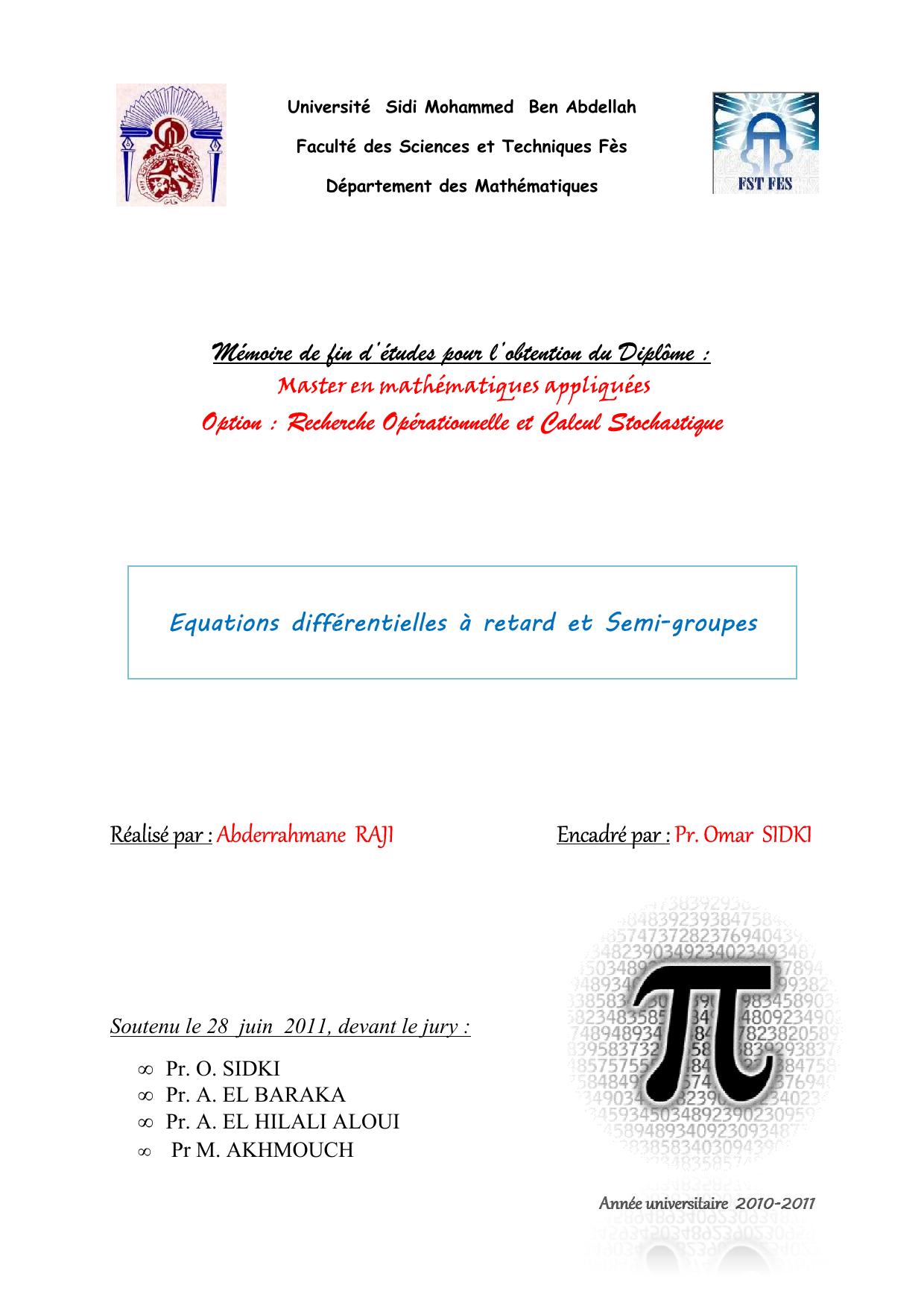 Equations différentielles à retard et semi-groupes