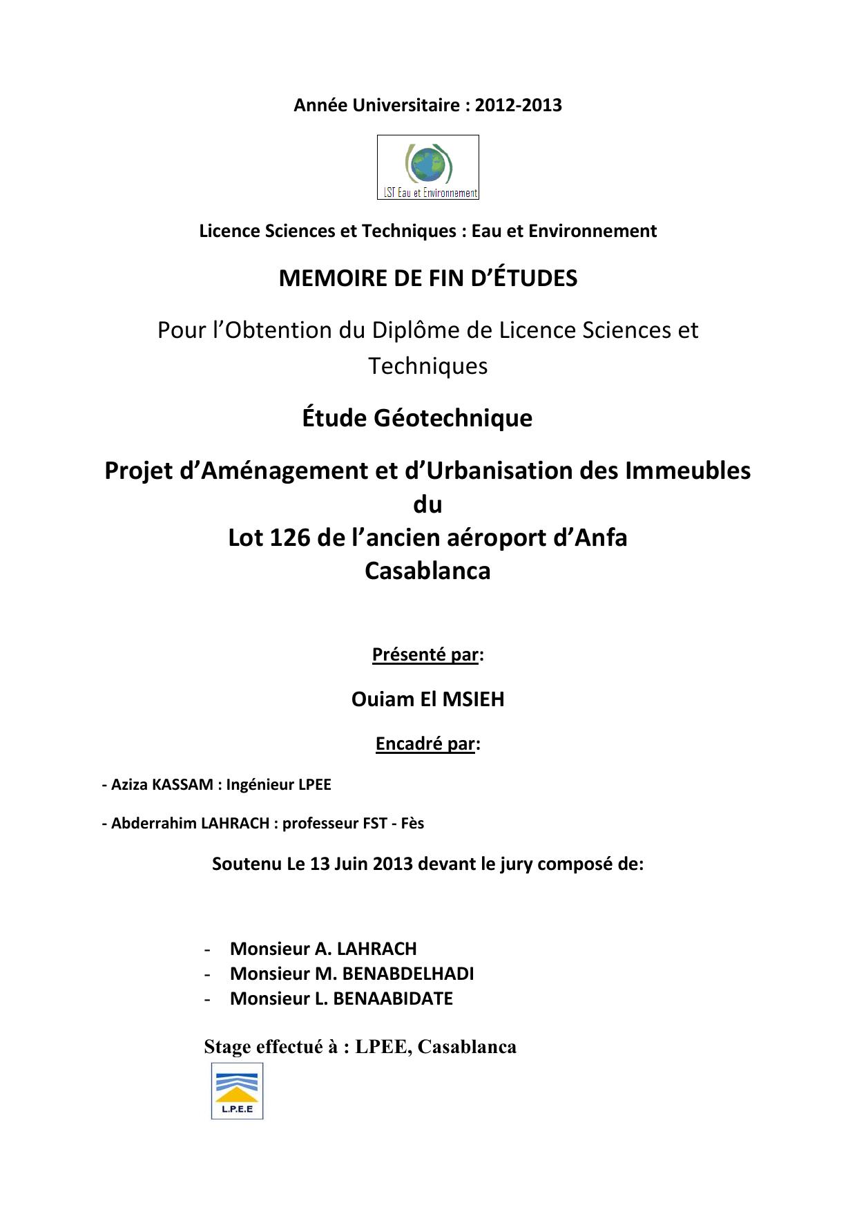 Projet d’Aménagement et d’Urbanisation des Immeubles du Lot 126 de l’ancien aéroport d’Anfa Casablanca