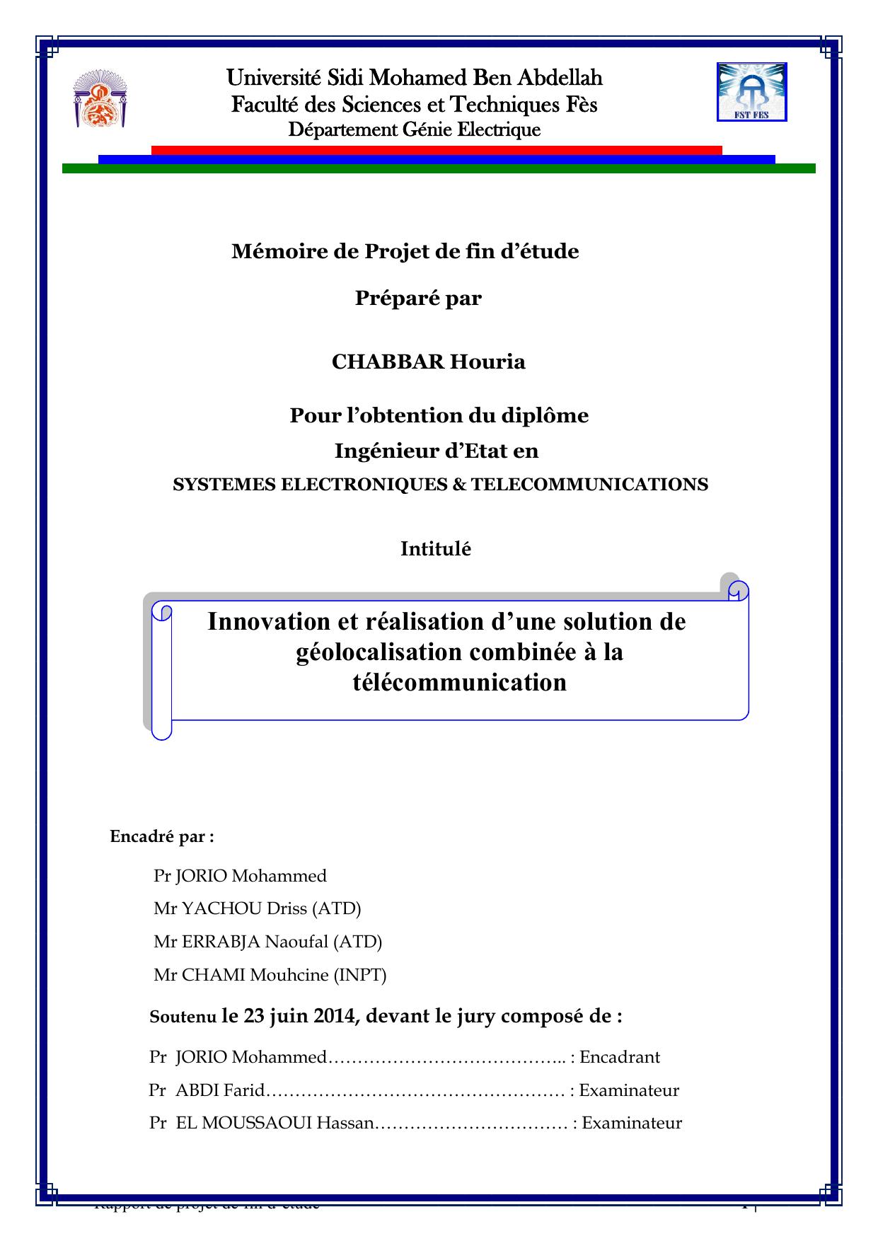 Innovation et réalisation d’une solution de géolocalisation combinée à la télécommunication