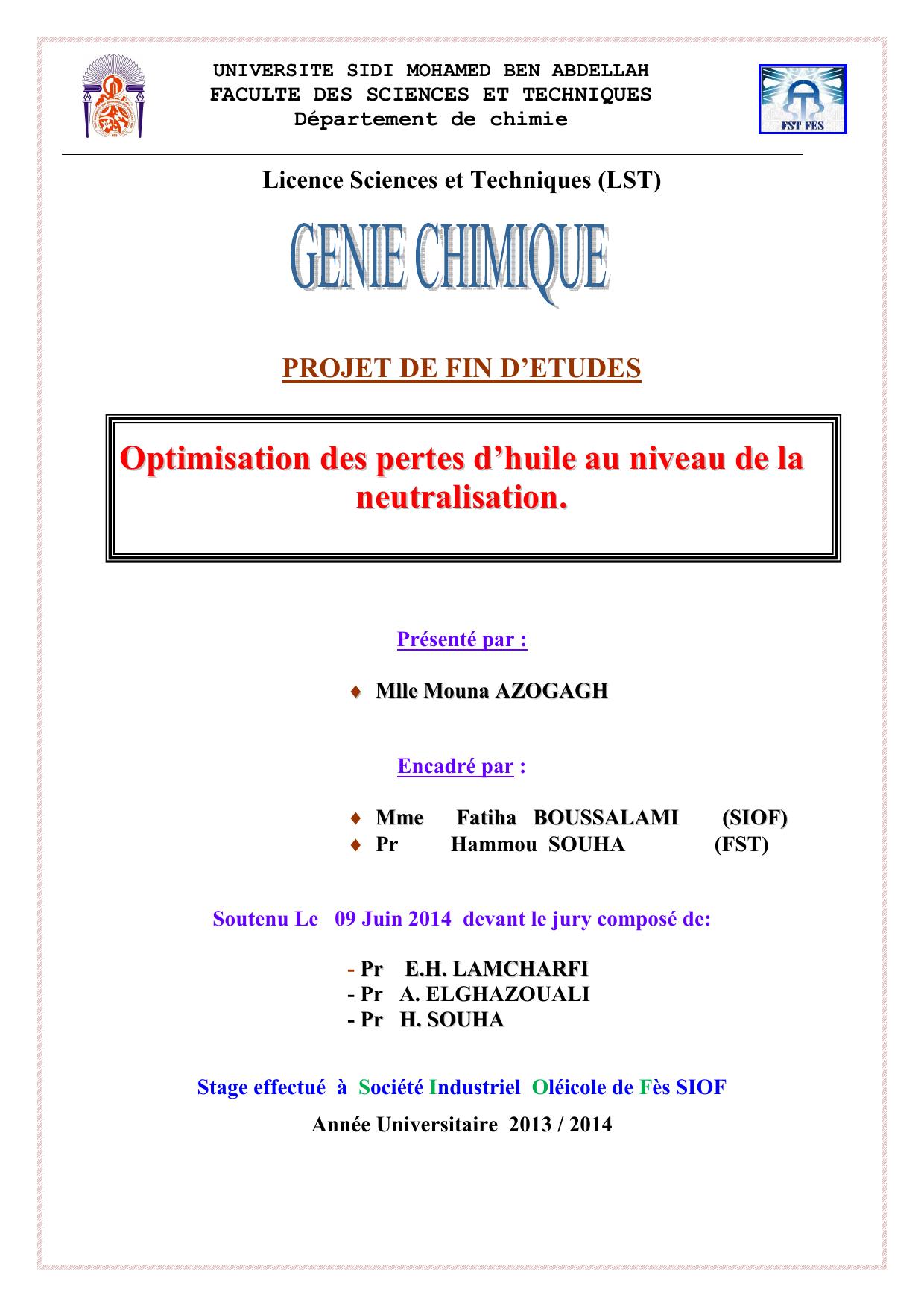 Optimisation des pertes d’huile au niveau de la neutralisation