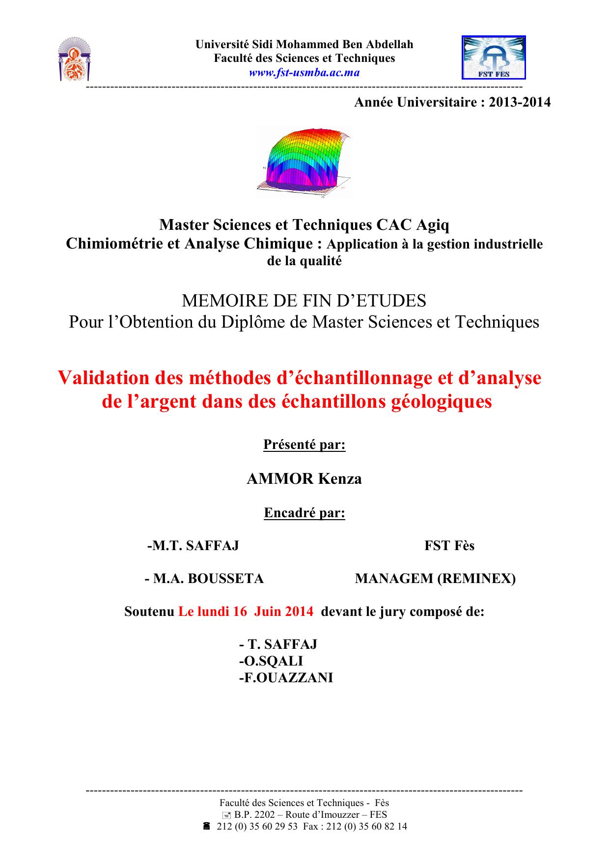 Validation des méthodes d’échantillonnage et d’analyse de l’argent dans des échantillons géologiques