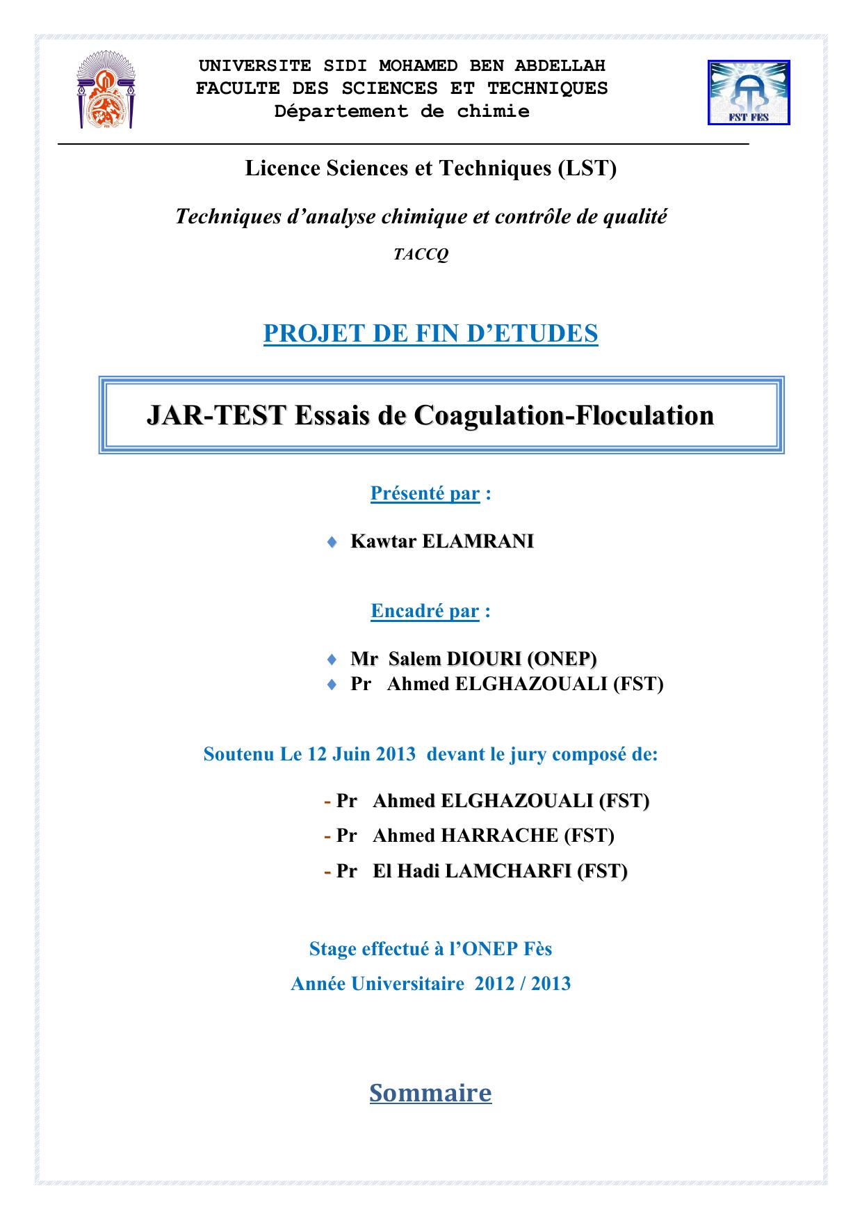 JAR-TEST Essais de Coagulation-Floculation