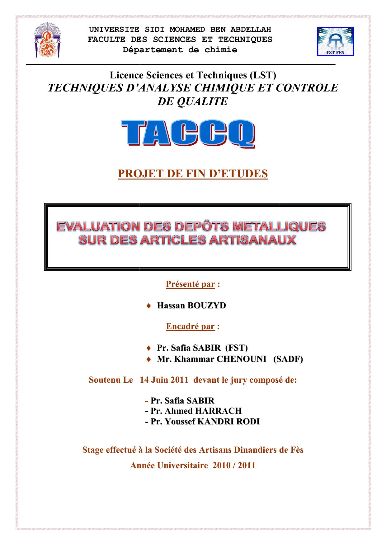Evaluation des dépôts métalliques sur des articles artisanaux