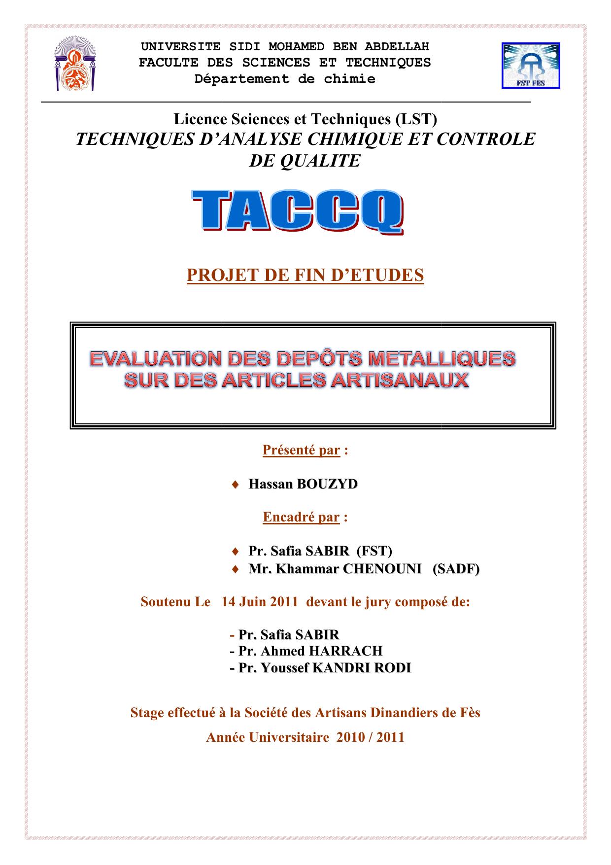 Evaluation des dépôts métalliques sur des articles artisanaux