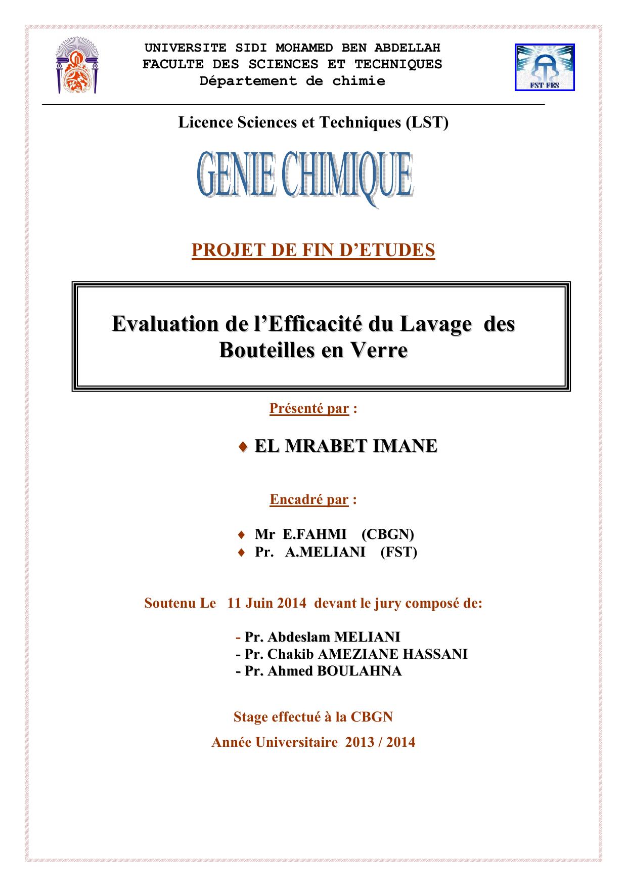 Evaluation de l’Efficacité du Lavage des Bouteilles en Verre