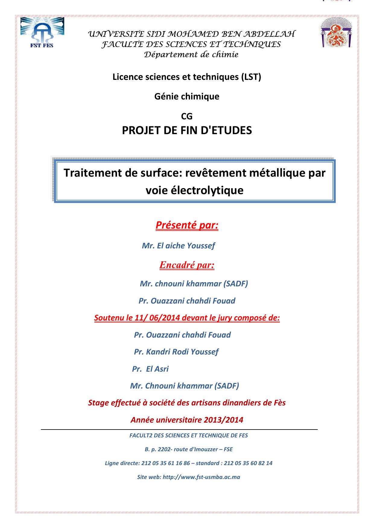 Traitement de surface: revêtement métallique par voie électrolytique