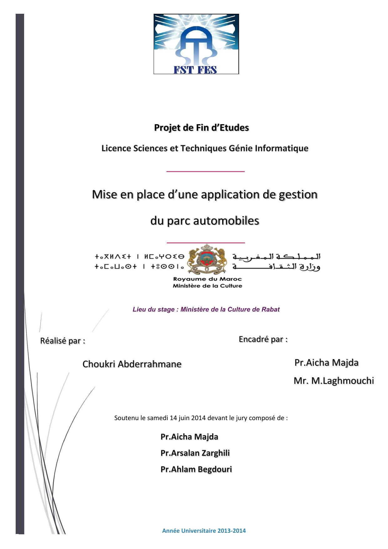 Mise en place d’une application de gestion du parc automobiles