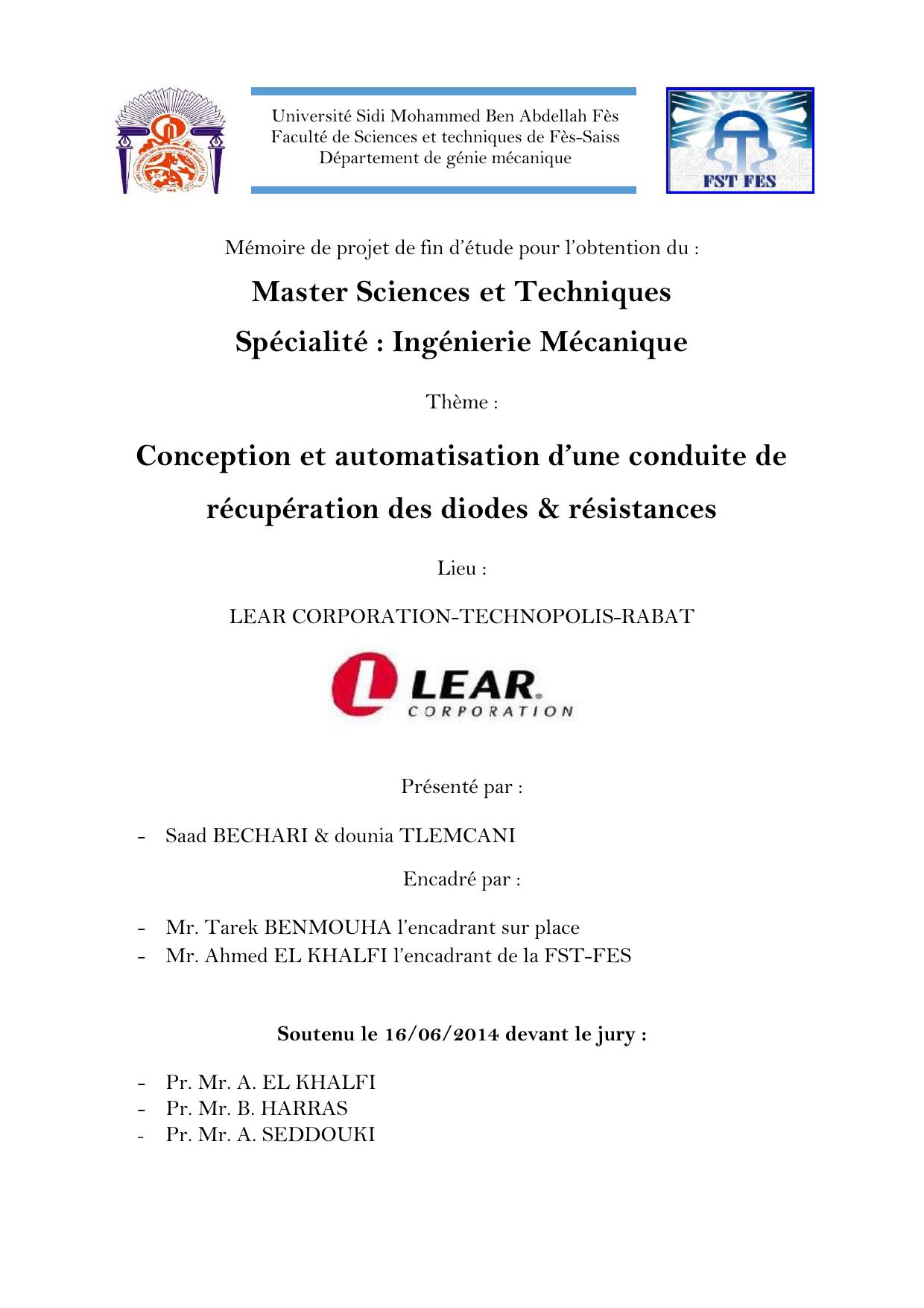 Conception et automatisation d’une conduite de récupération des diodes et résistances