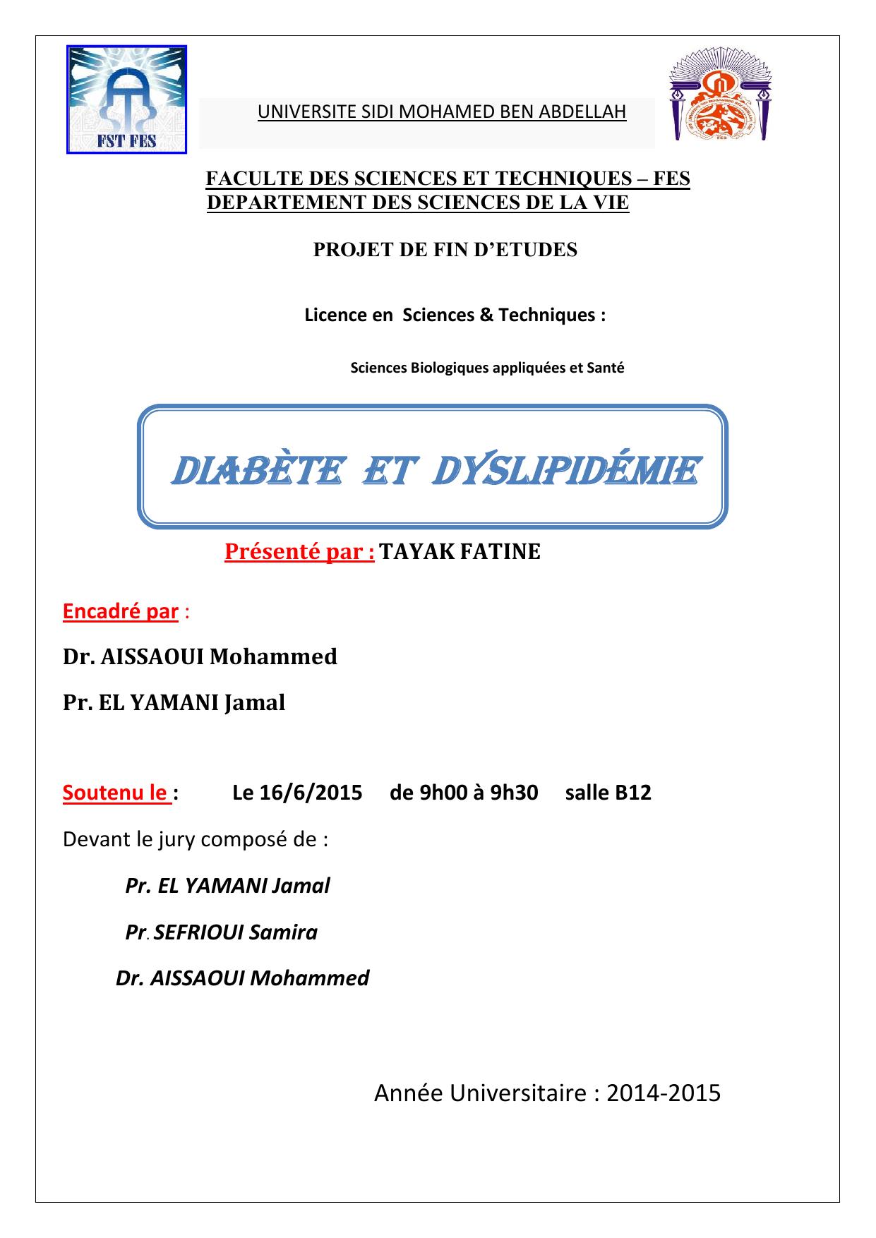 Diabète et dyslipidémie