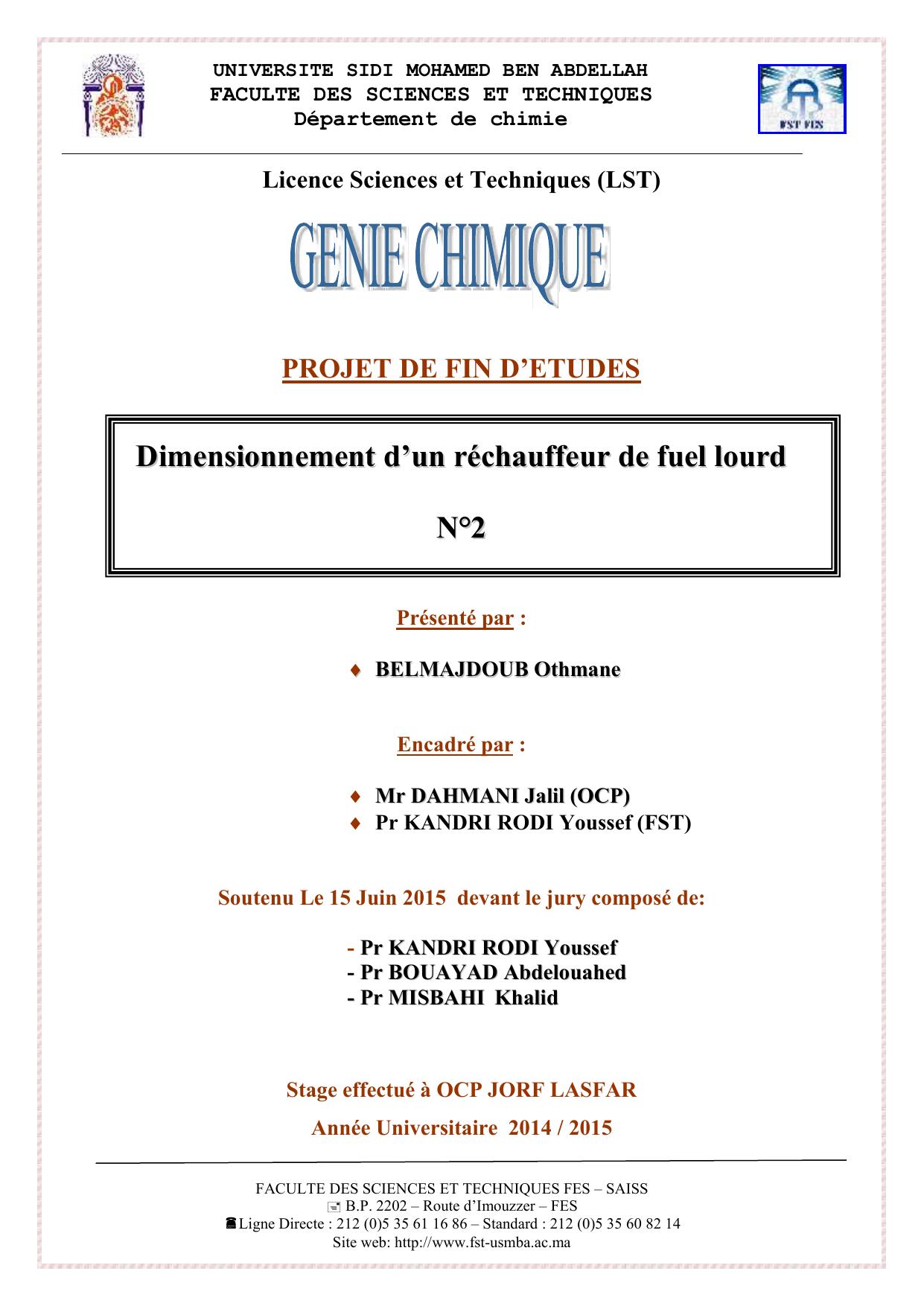 Dimensionnement d’un réchauffeur de fuel lourd N°2