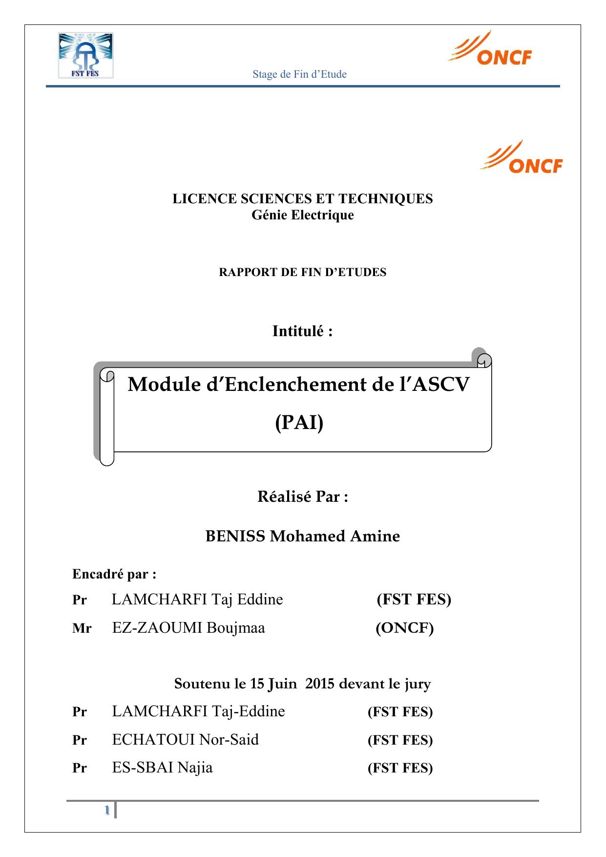 Module d’Enclenchement de l’ASCV (PAI)