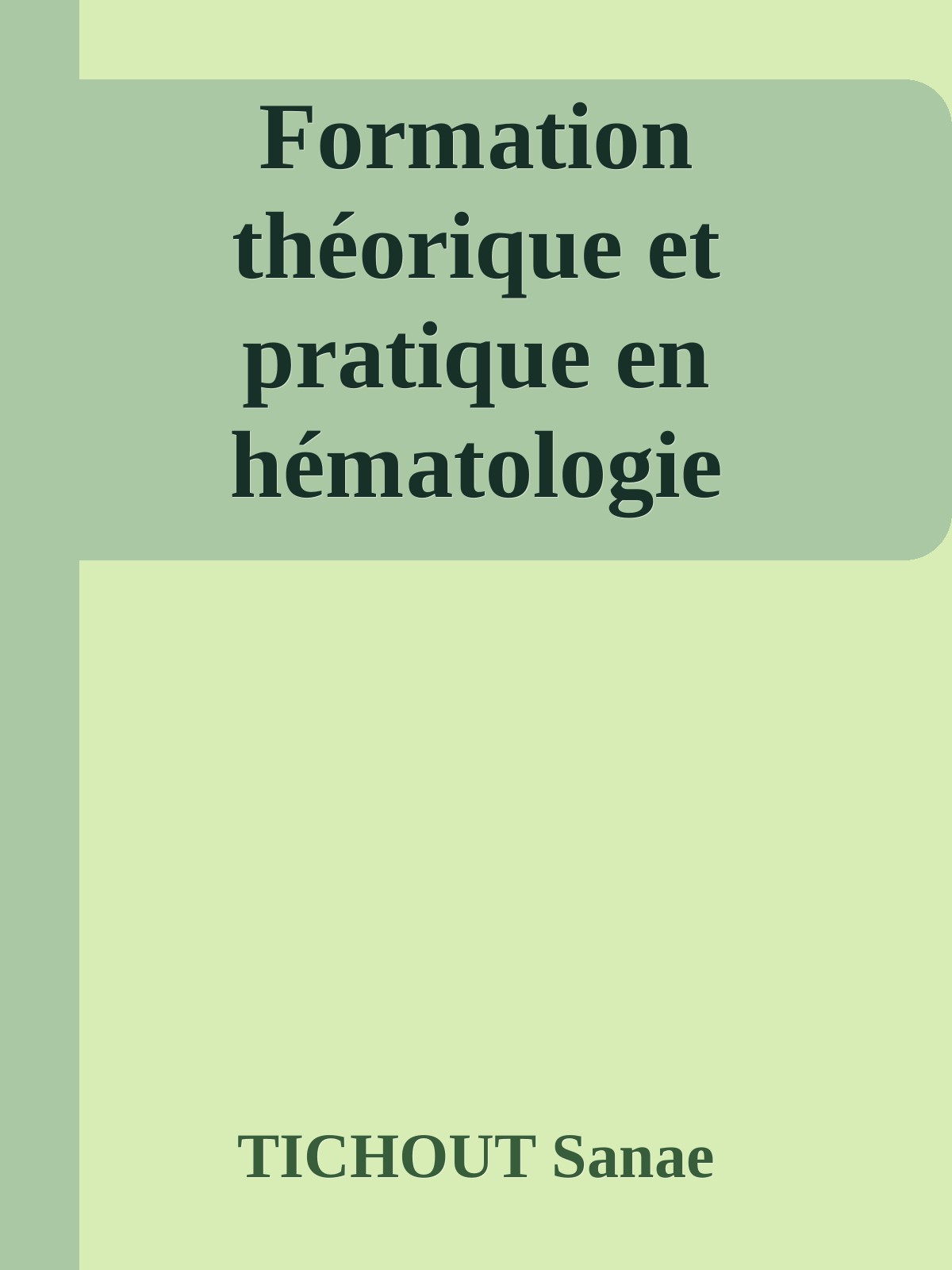 Formation théorique et pratique en hématologie biochimie et sérologie