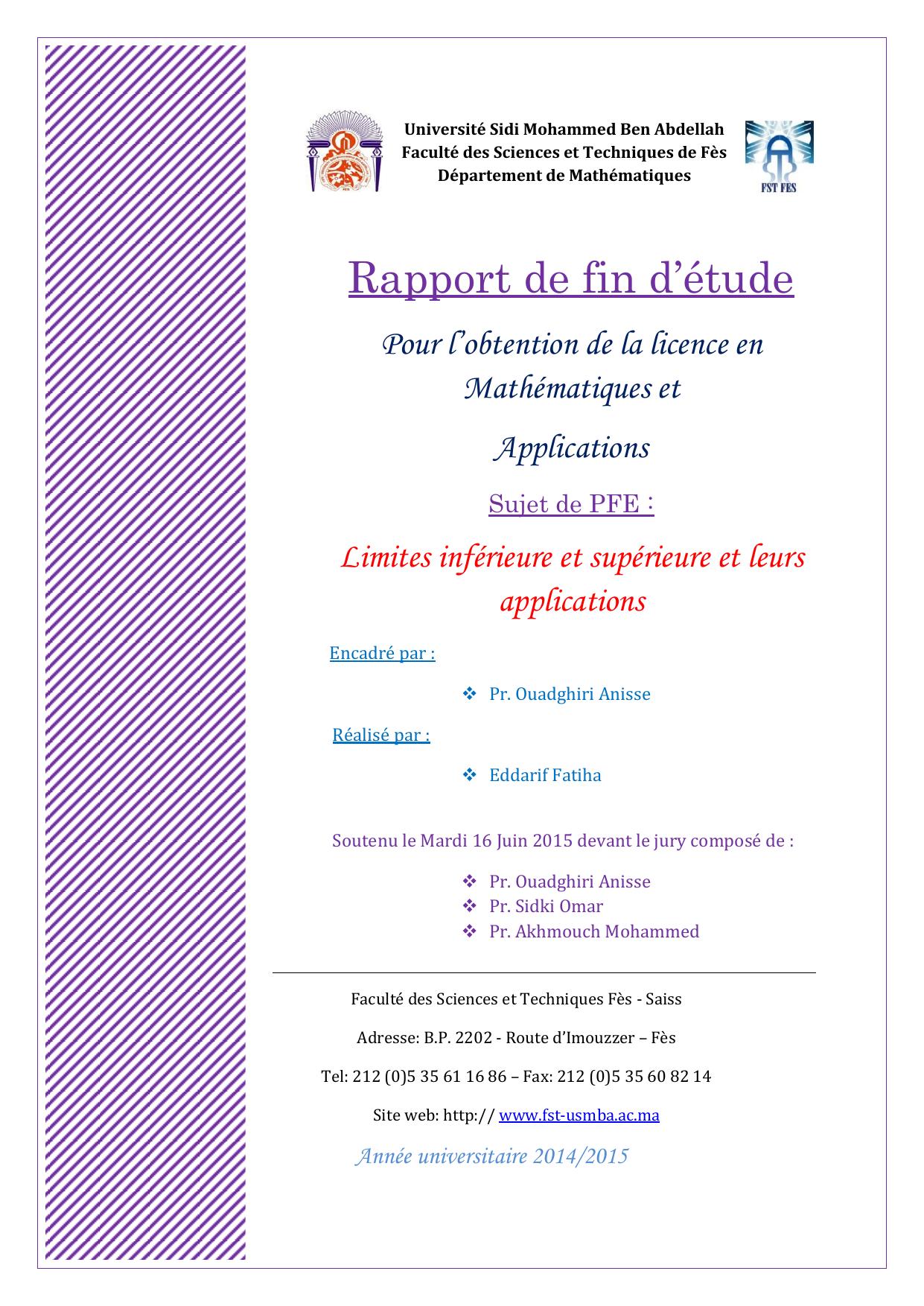 Limites inférieure et supérieure et leurs applications