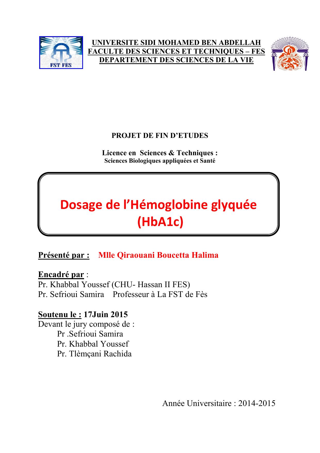 Dosage de l’Hémoglobine glyquée (HbA1c)