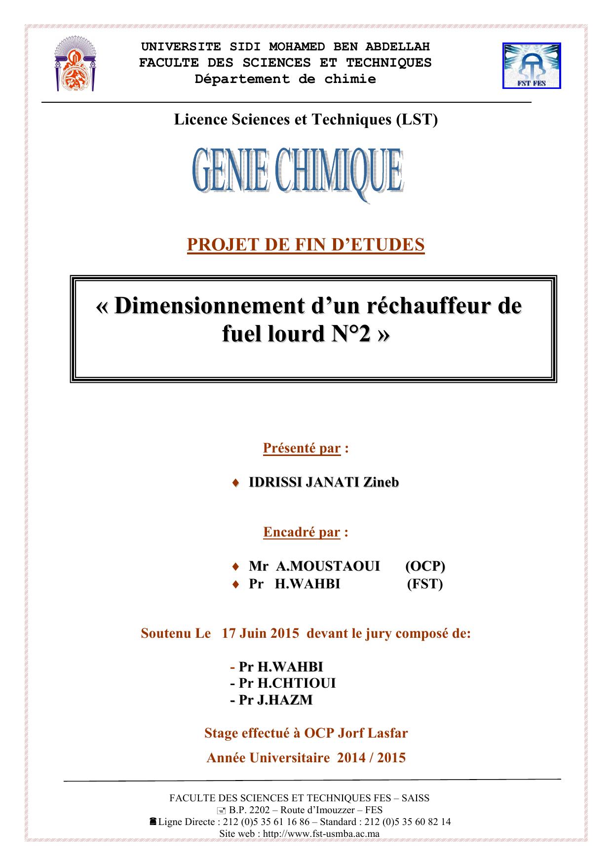 Dimensionnement d’un réchauffeur de fuel lourd N°2