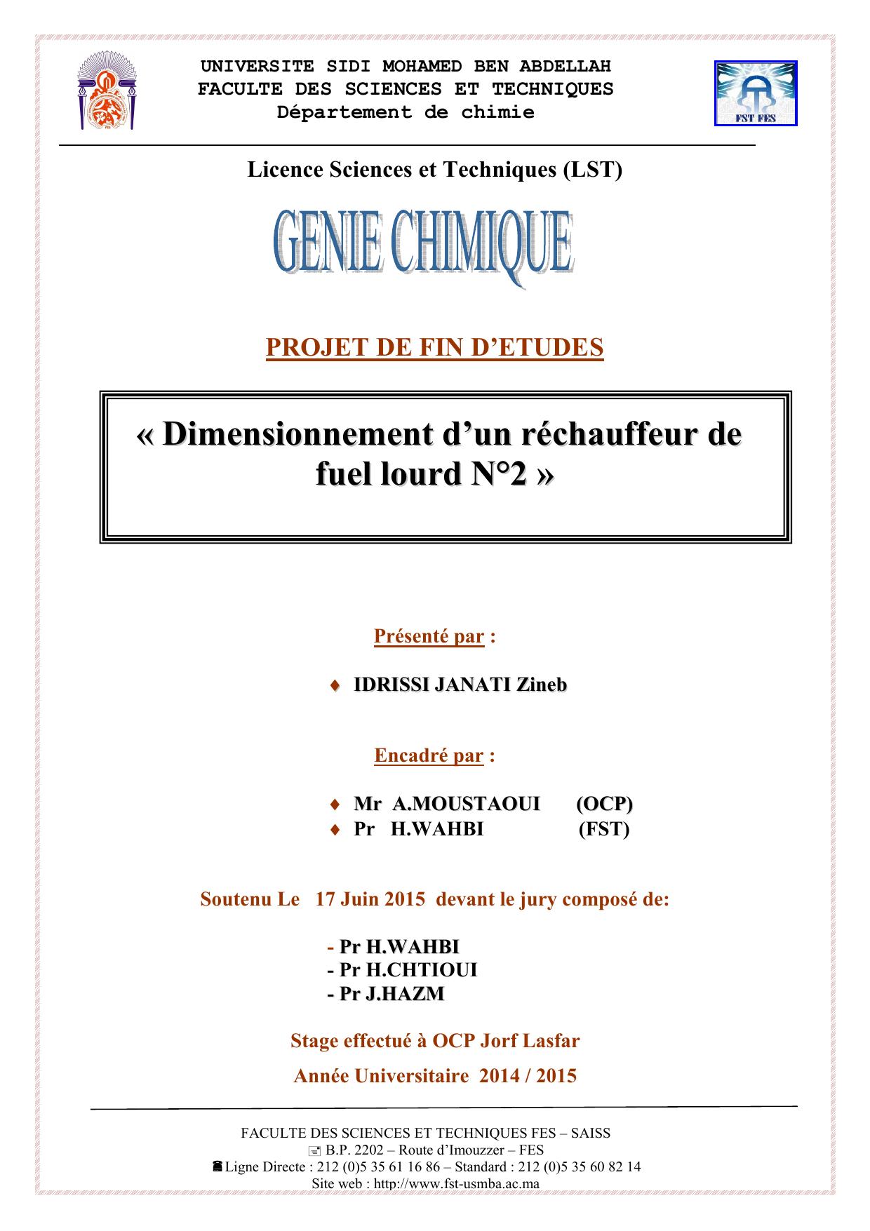 Dimensionnement d’un réchauffeur de fuel lourd N°2
