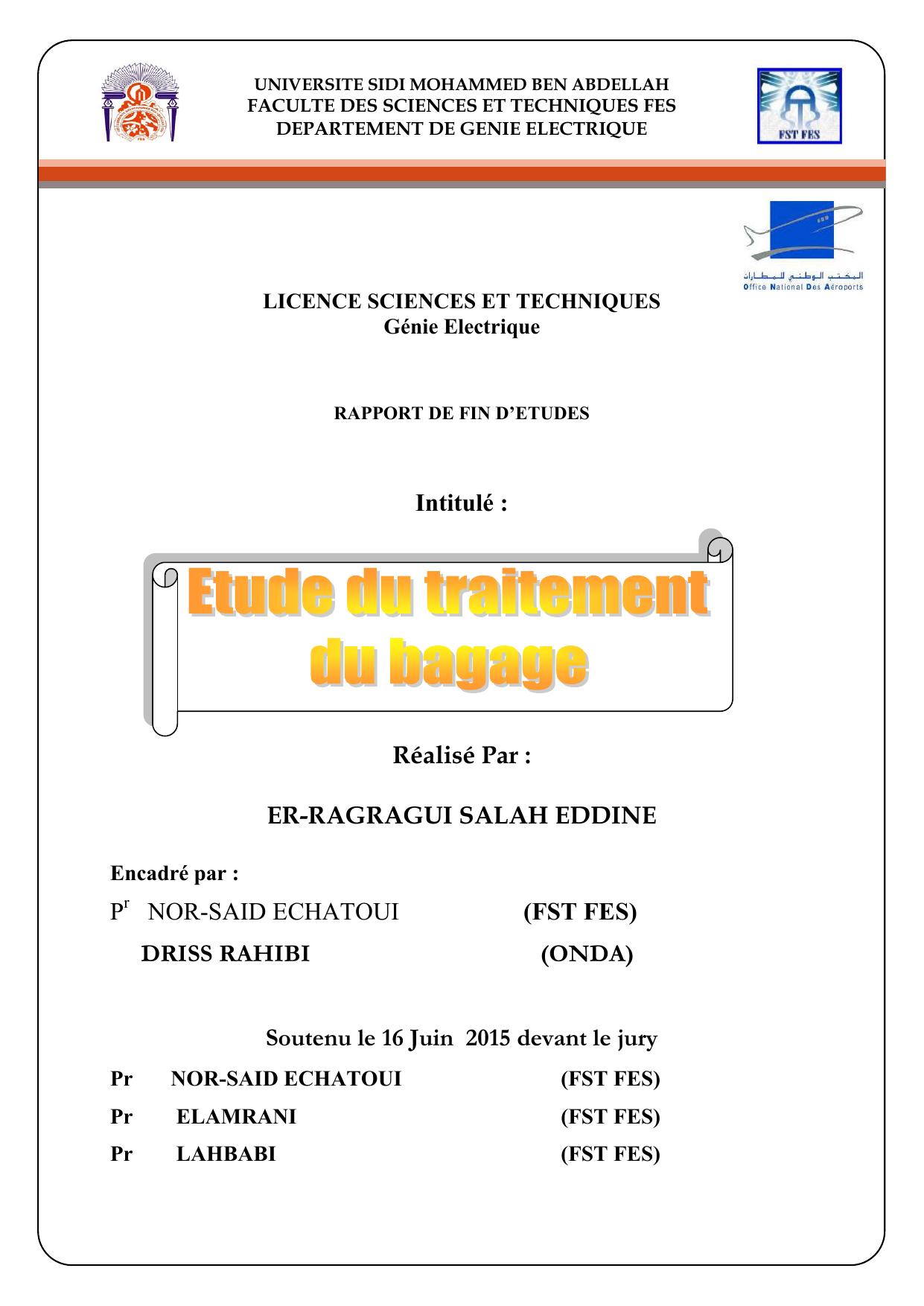 Etude de traitement di bagage