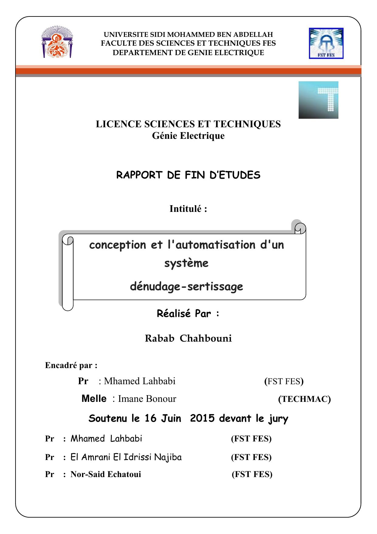 conception et l'automatisation d'un système dénudage-sertissage