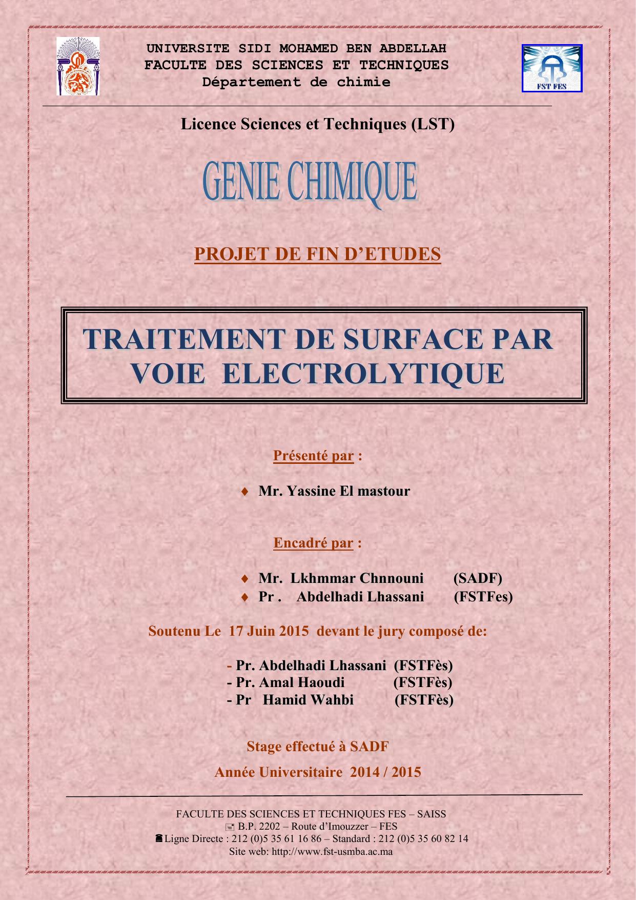 Traitement de surface par voie électrolytique