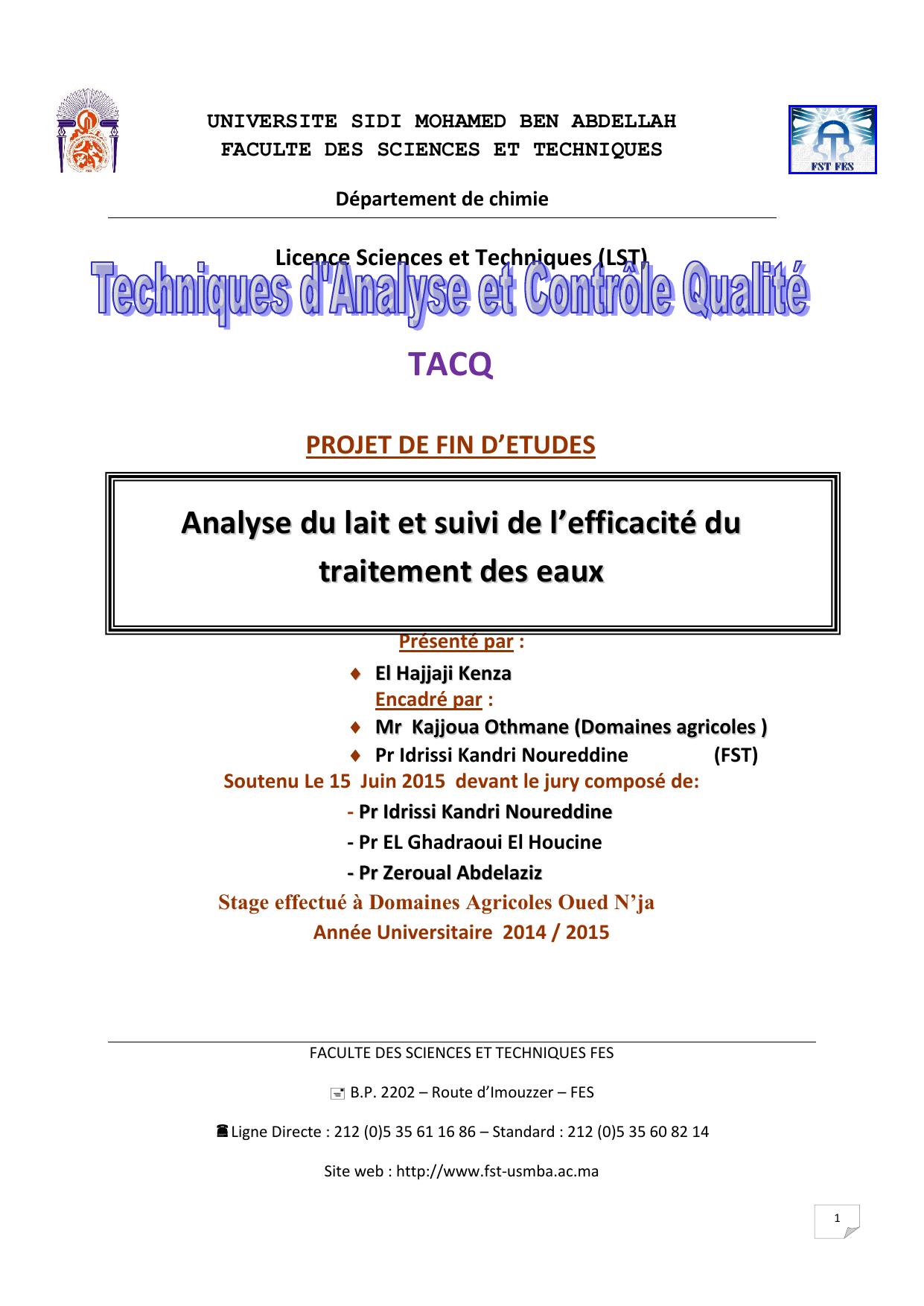 Analyse du lait et suivi de l'efficacité du traitement des eaux