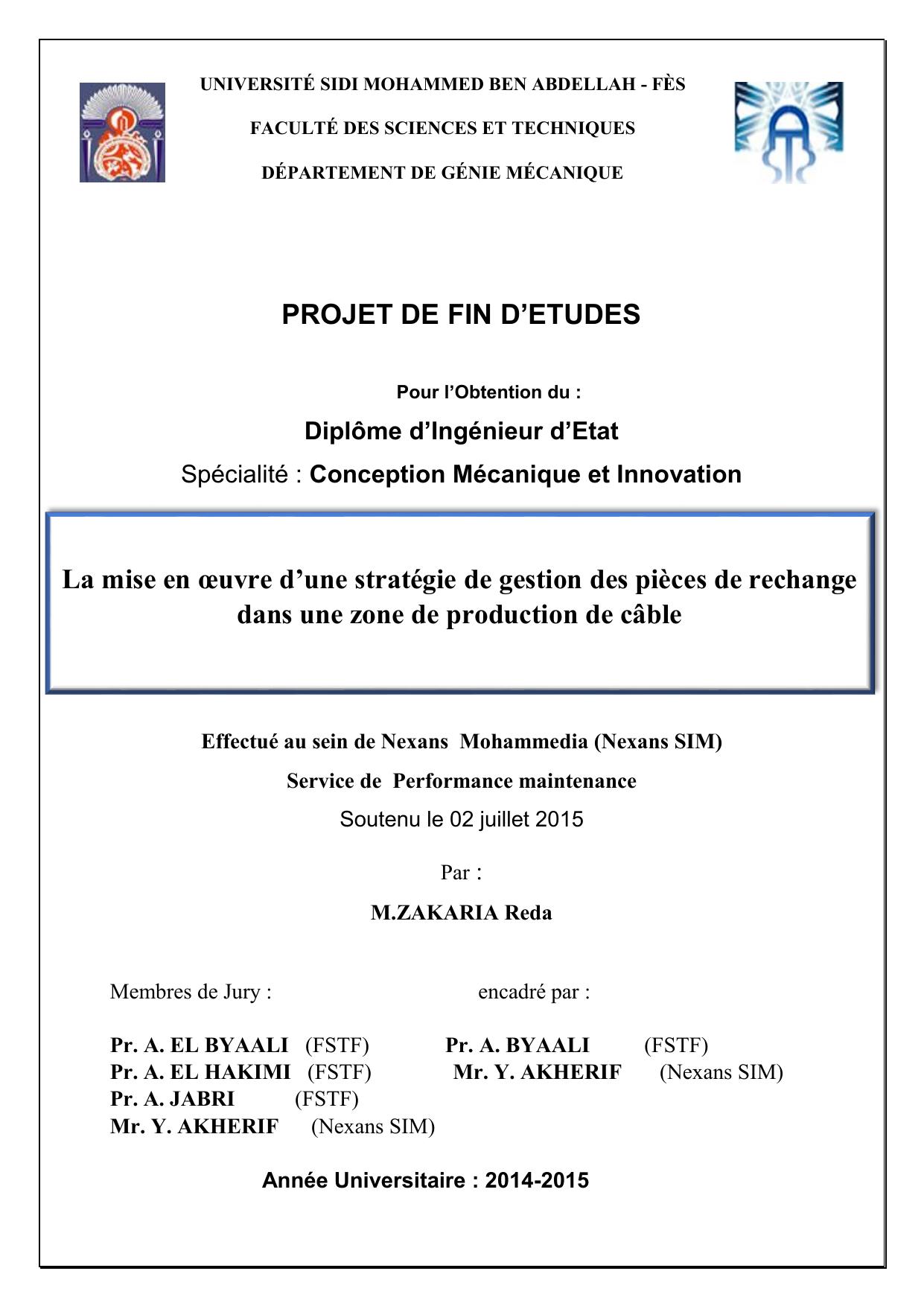 La mise en oeuvre d’une stratégie de gestion des pièces de rechange dans une zone de production de câble