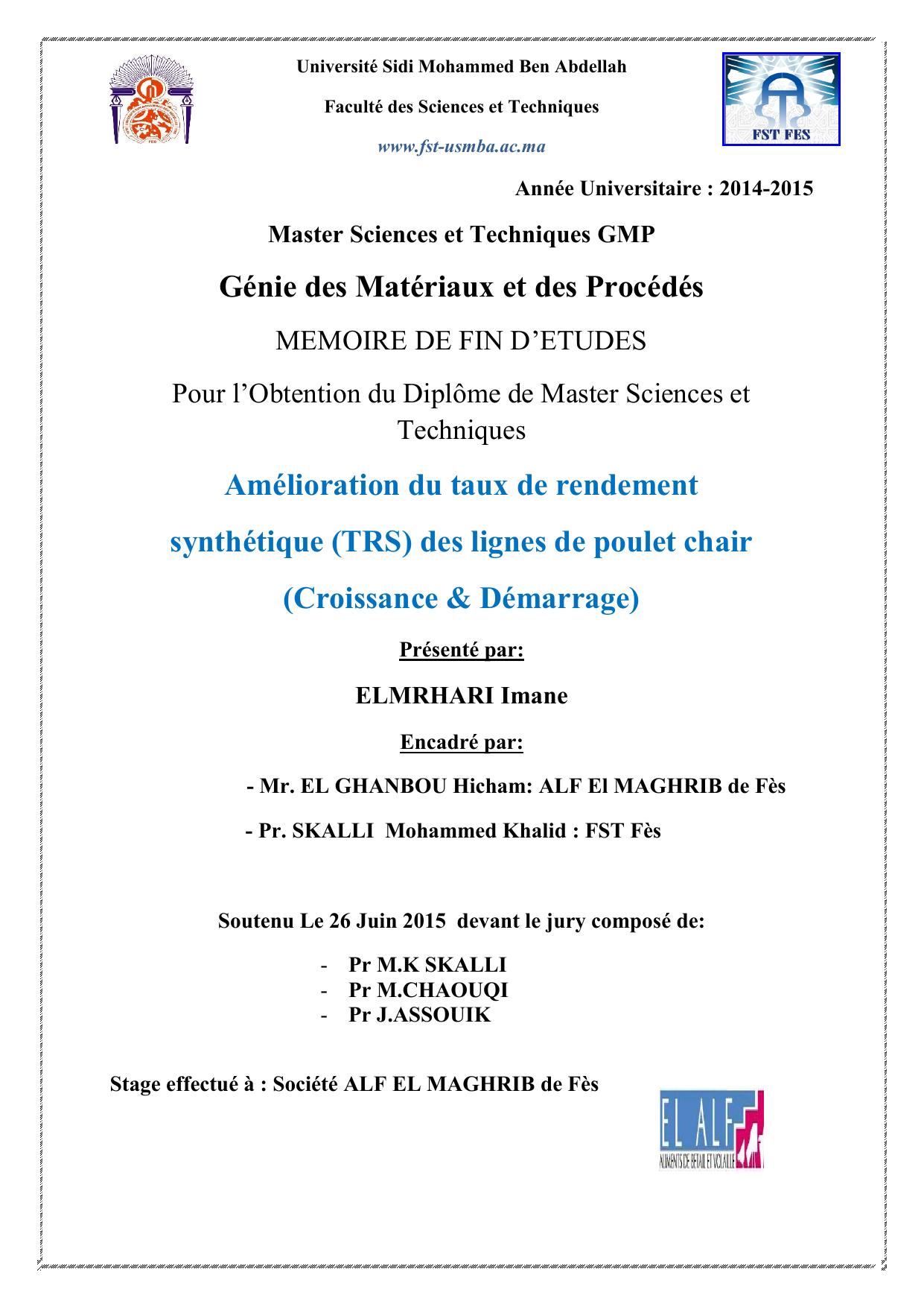 Amélioration du taux de rendement synthétique (TRS) des lignes de poulet chair (Croissance & Démarrage)