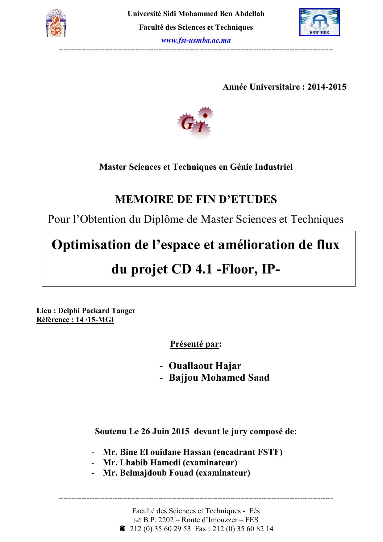 Optimisation de l’espace et amélioration de flux du projet CD 4.1 -Floor, IPLieu