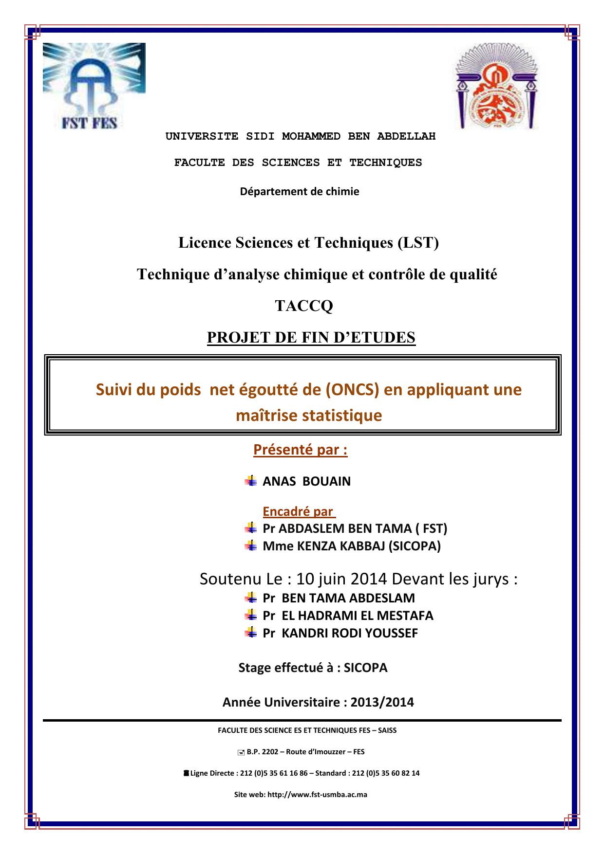 Suivi du poids net égoutté de (ONCS) en appliquant une maîtrise statistique