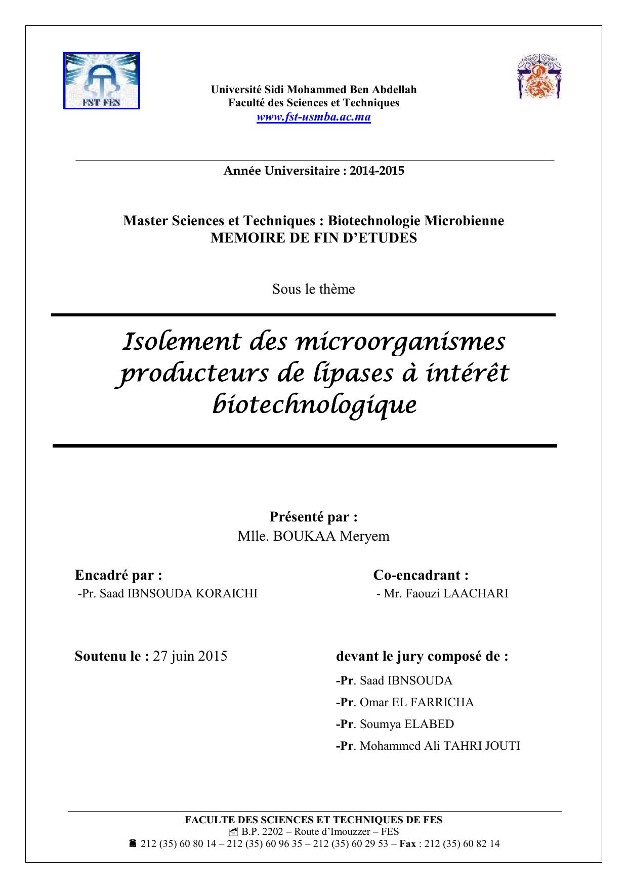 Isolement des microorganismes producteurs de lipases à intérêt biotechnologique