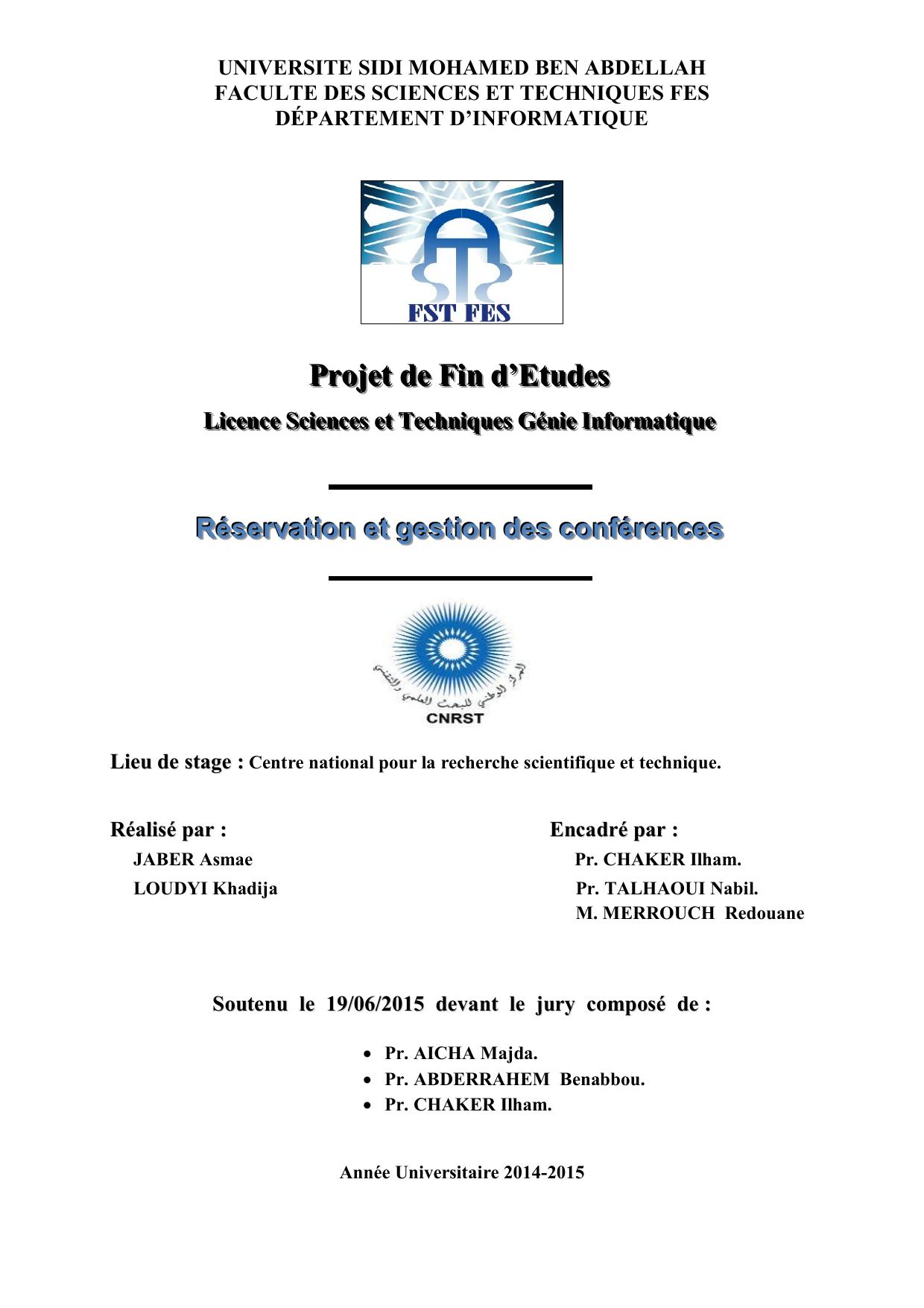 Réservation et gestion des conférences