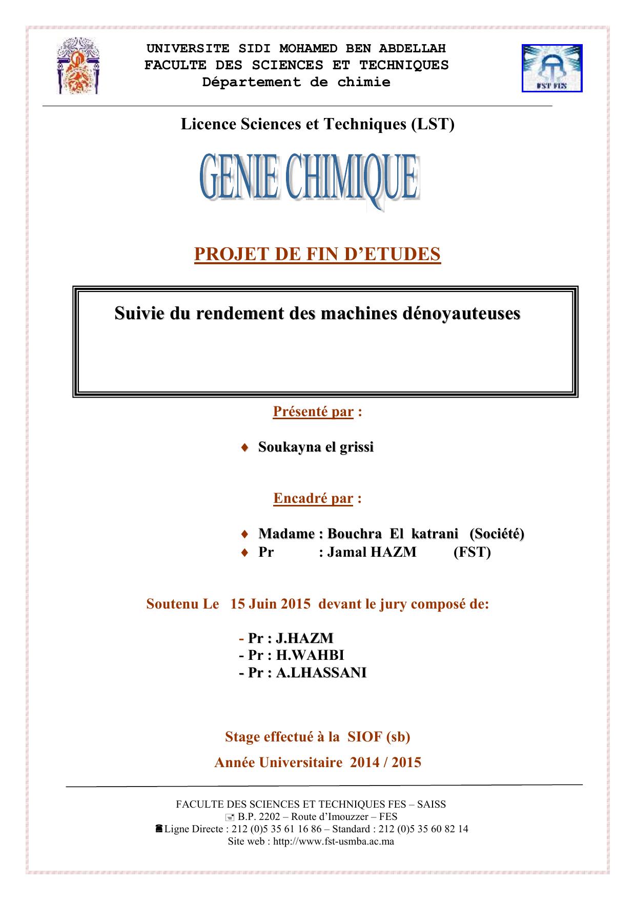 Suivie du rendement des machines dénoyauteuses