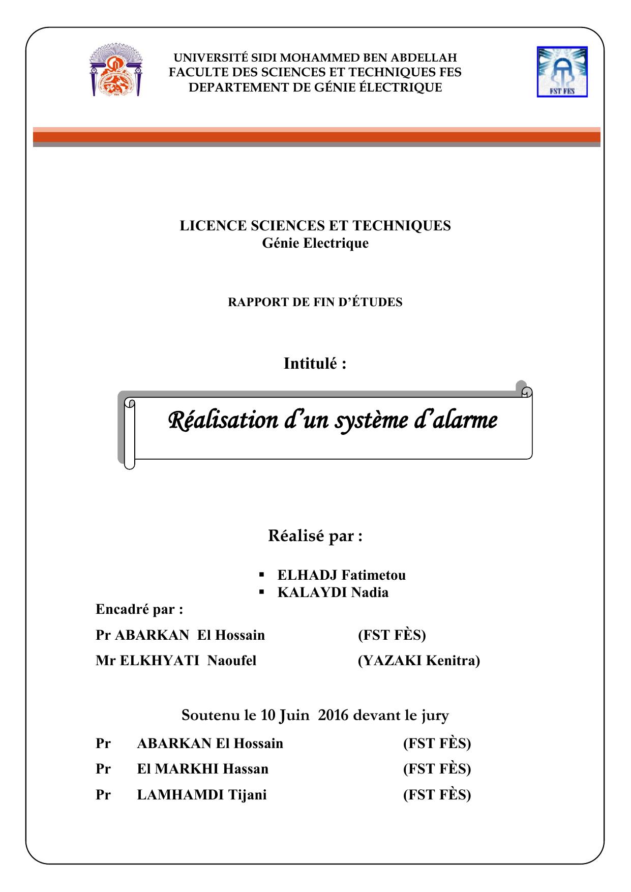 Réalisation d’un système d’alarme