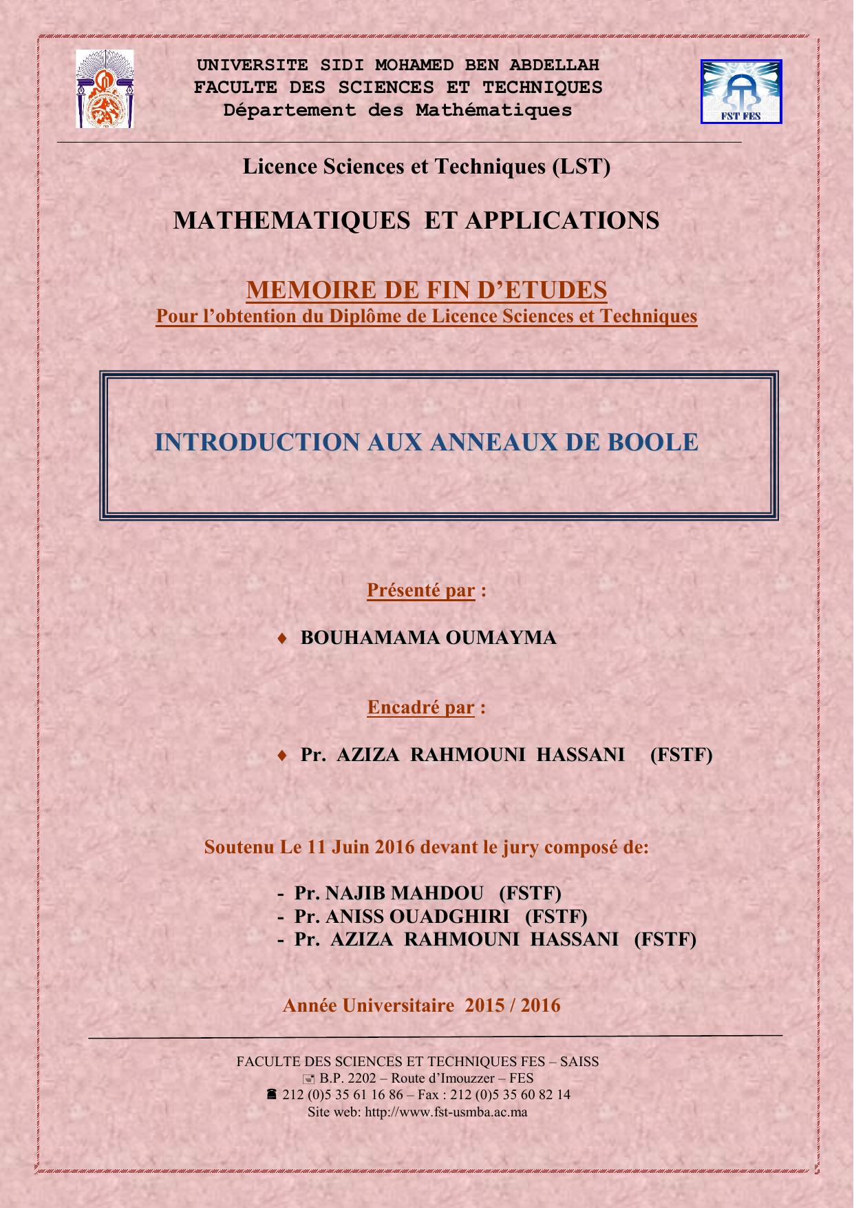 Introduction aux anneaux de Boole