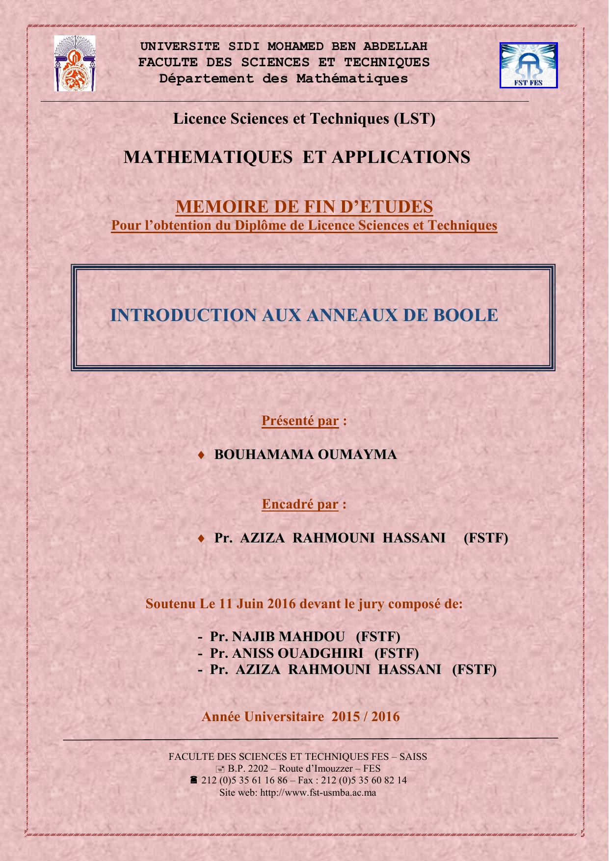 Introduction aux anneaux de Boole