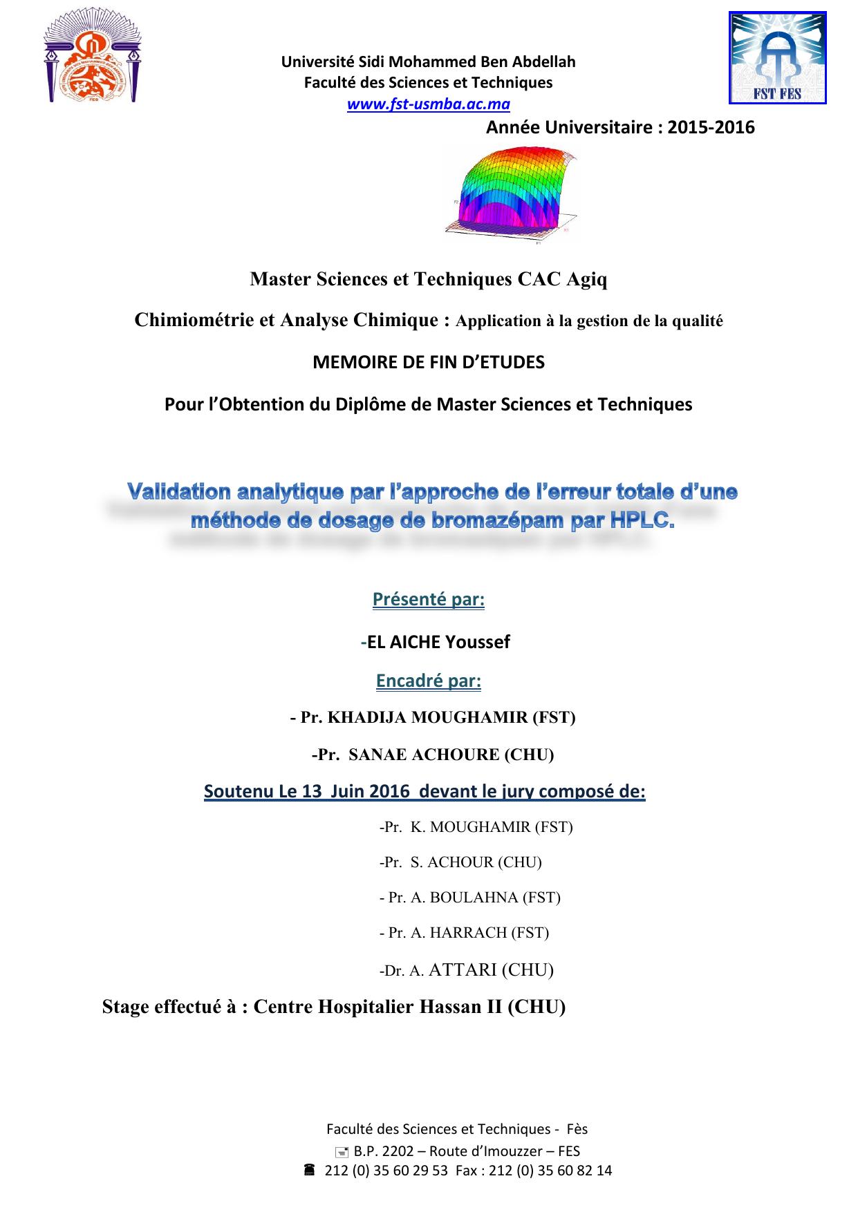 Validation analytique par l’approche de l’erreur totale d’une méthode de dosage de bromazépam par HPLC