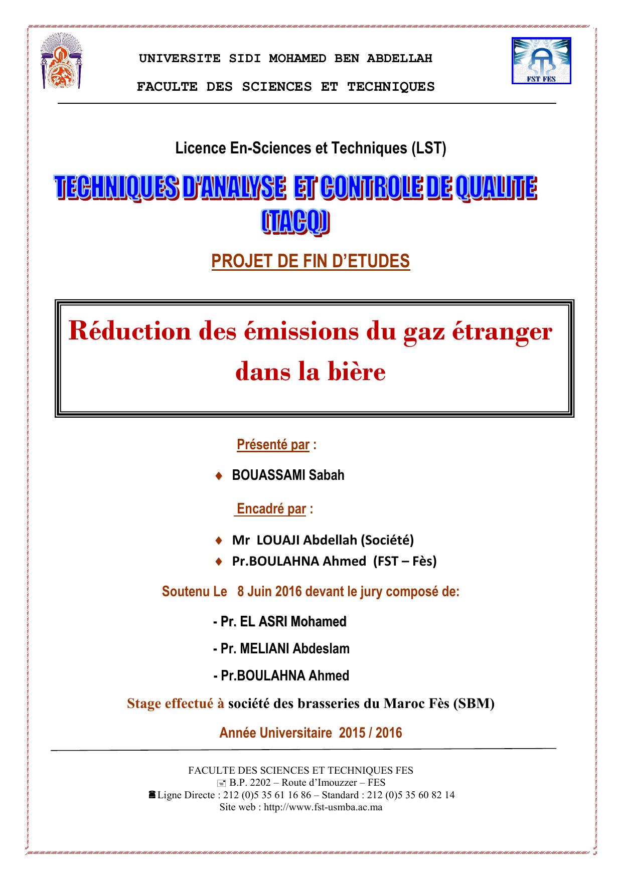 Réduction des émissions du gaz étranger dans la bière