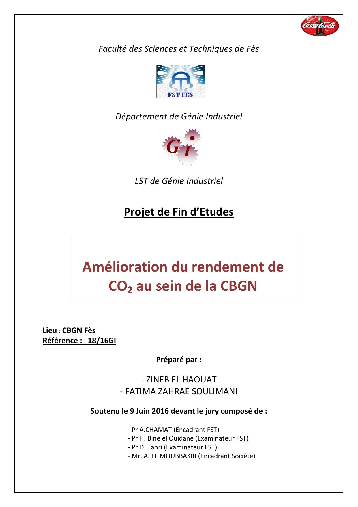 Amélioration du rendement de CO2 au sein de la CBGN