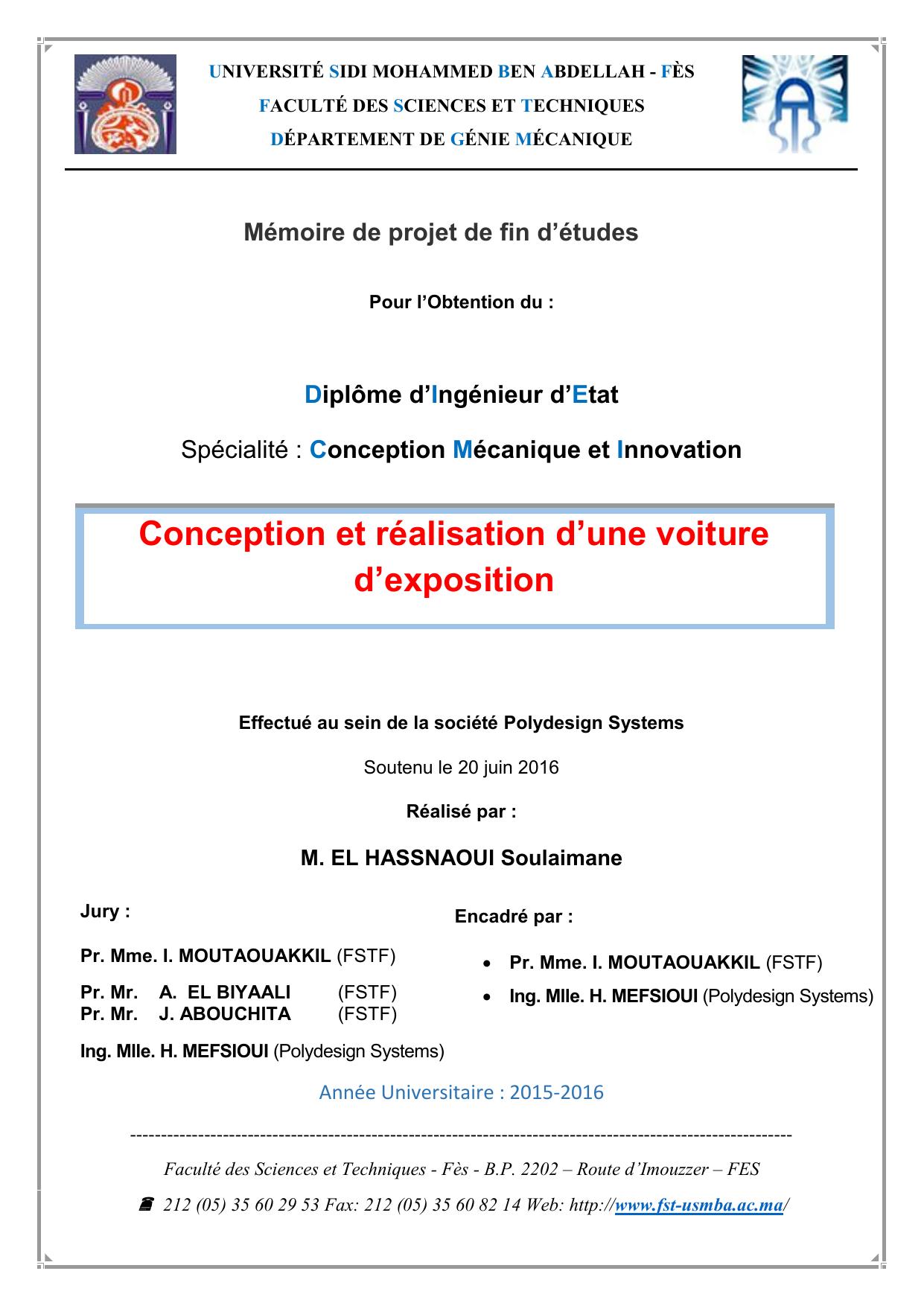 Conception et réalisation d’une voiture d’exposition