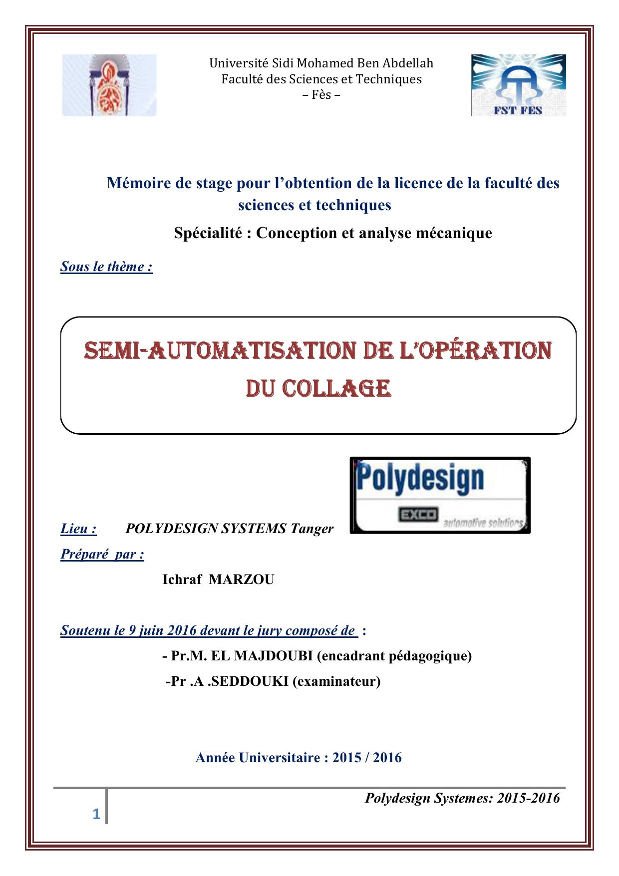 Demi-automatisation de l'opération du collage