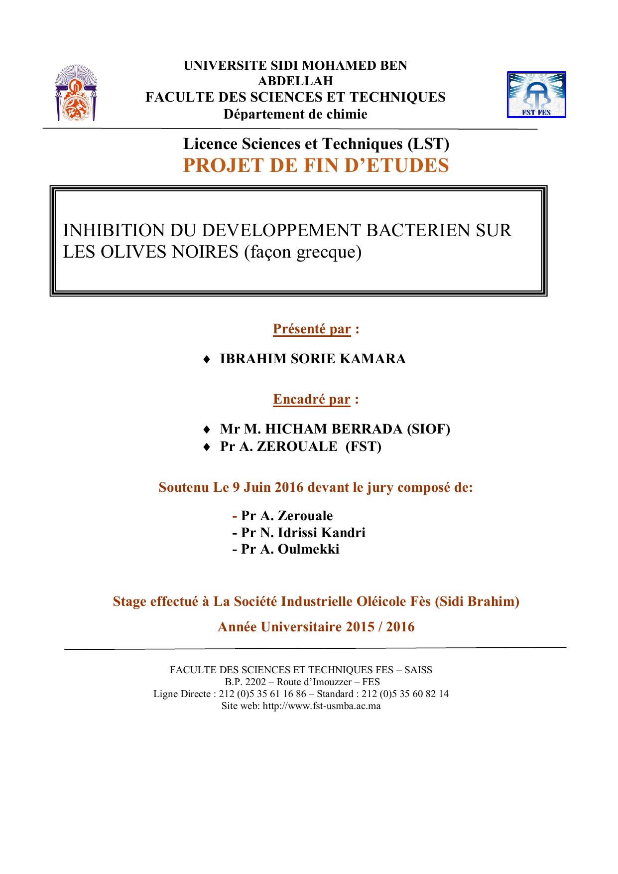 Inhibition du développement bactérien sur les olives noires (Façon greque)