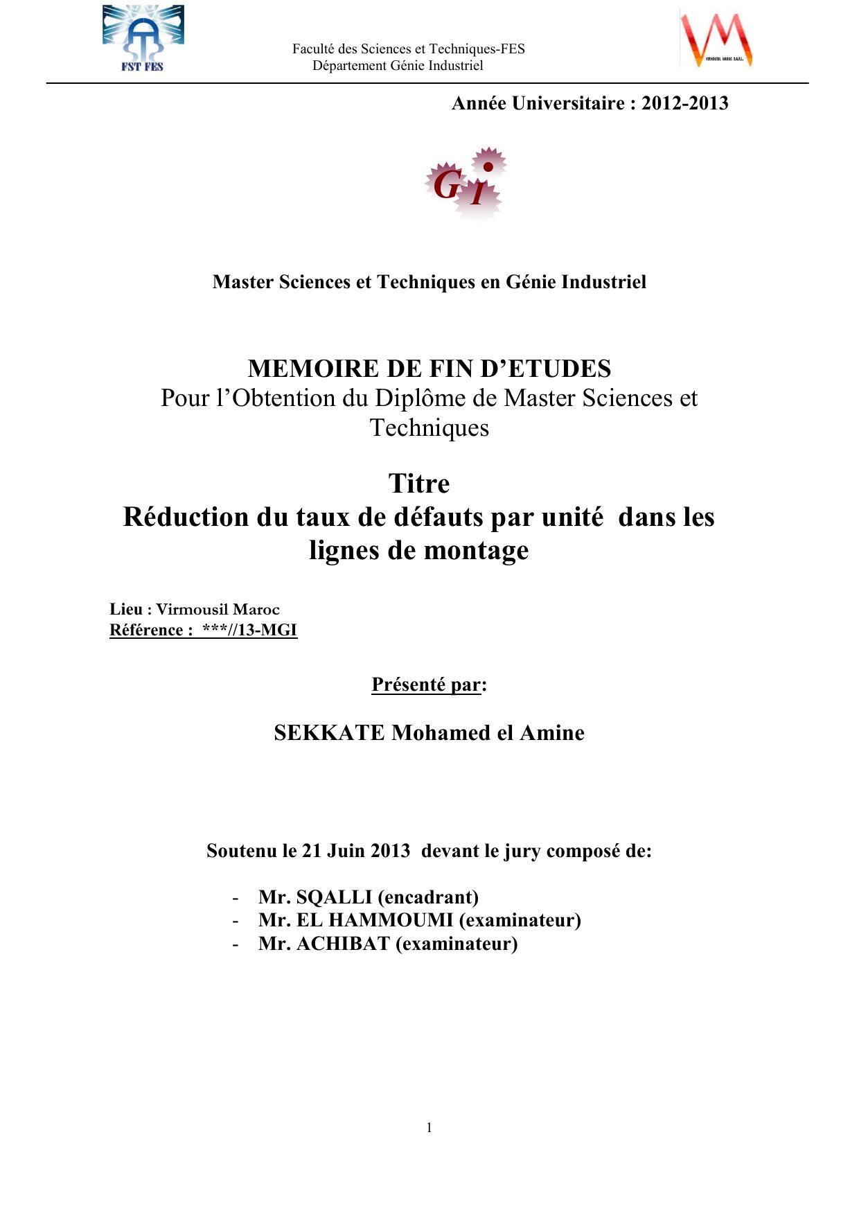 Réduction du taux de défauts par unité dans les lignes de montage